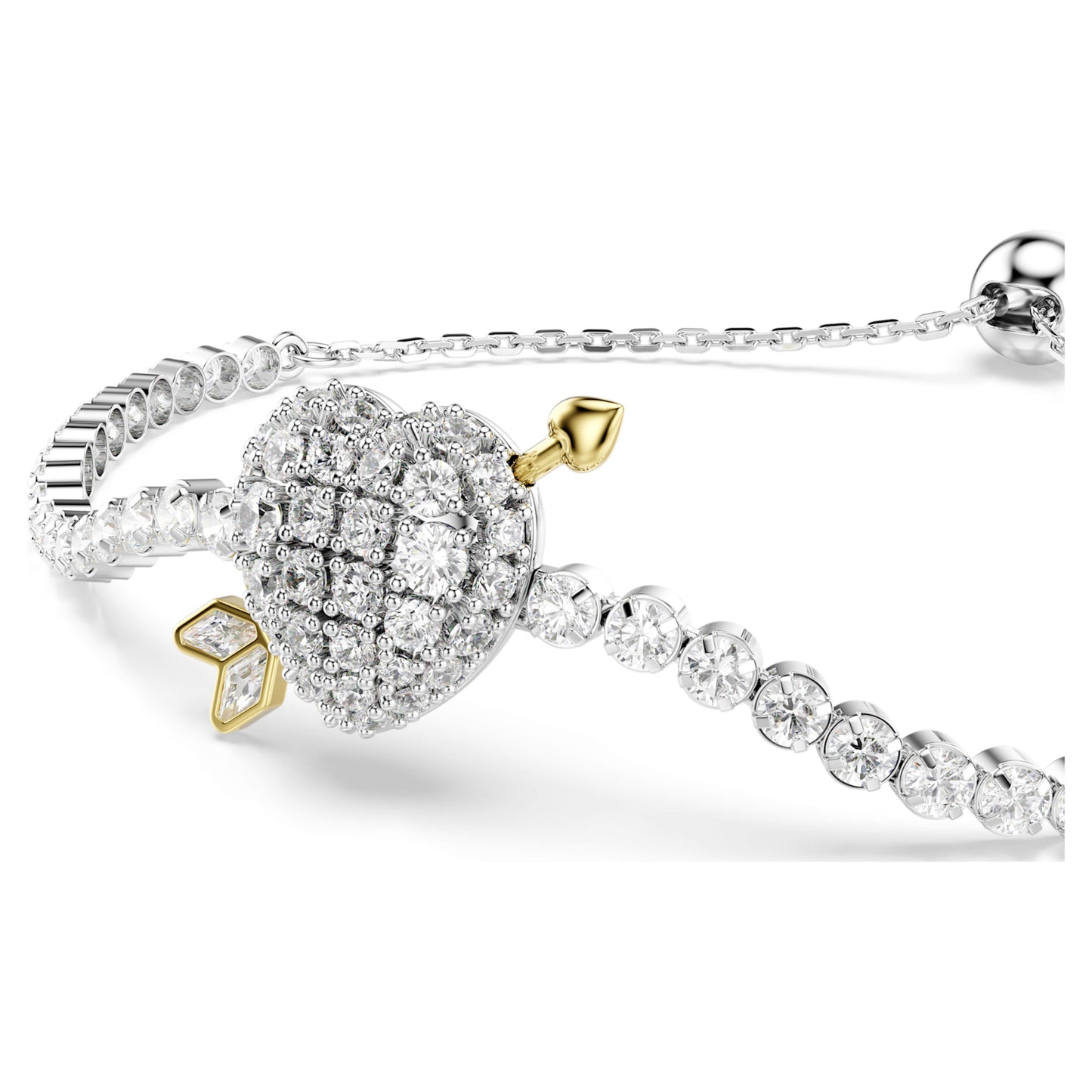 IDYLLIA BRACELET HEART W ARROW - WHITE, RHODIUM