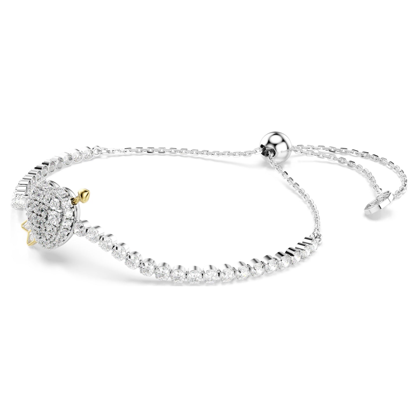 IDYLLIA BRACELET HEART W ARROW - WHITE, RHODIUM