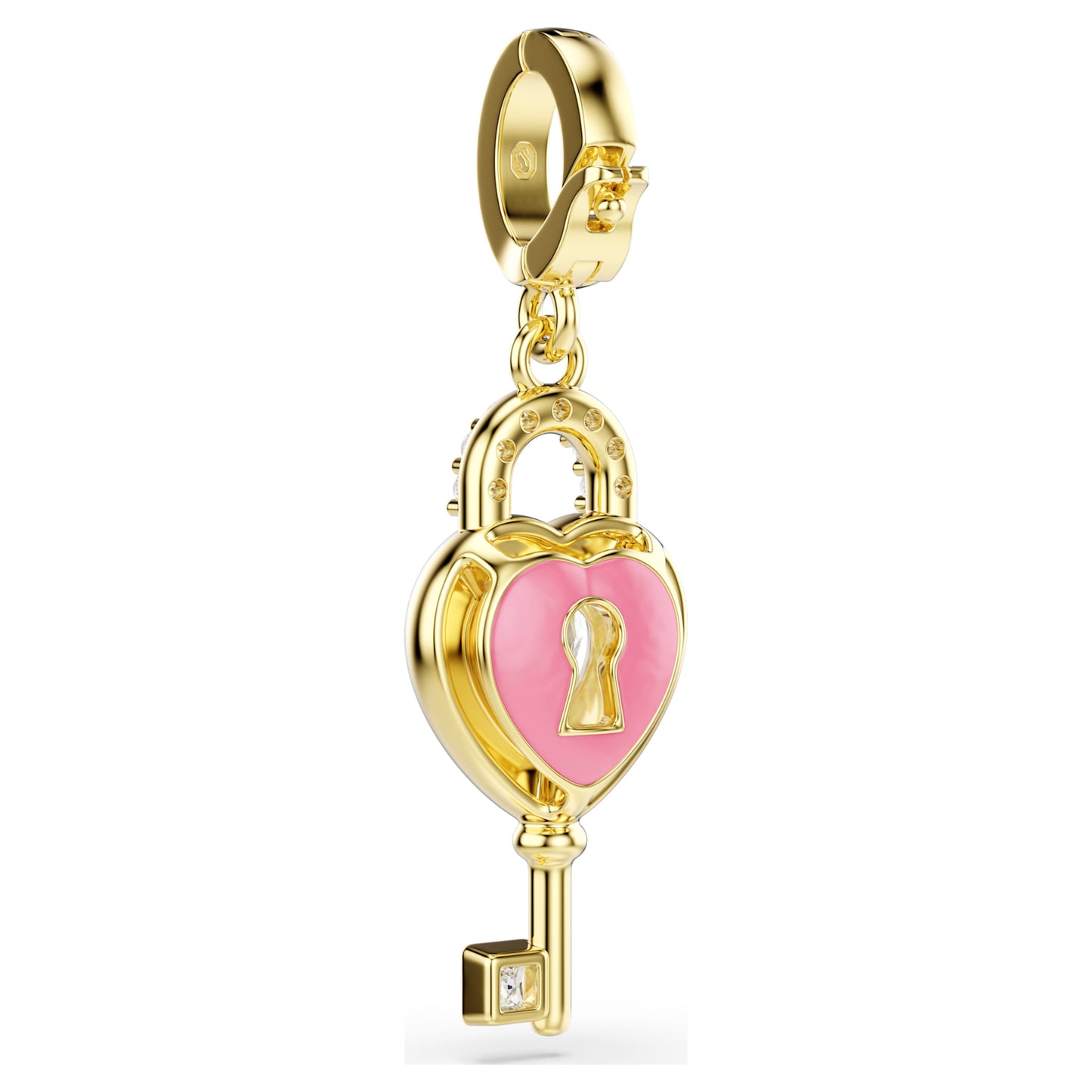 IDYLLIA CHARM HEART WITH KEY - WHITE, GOLD
