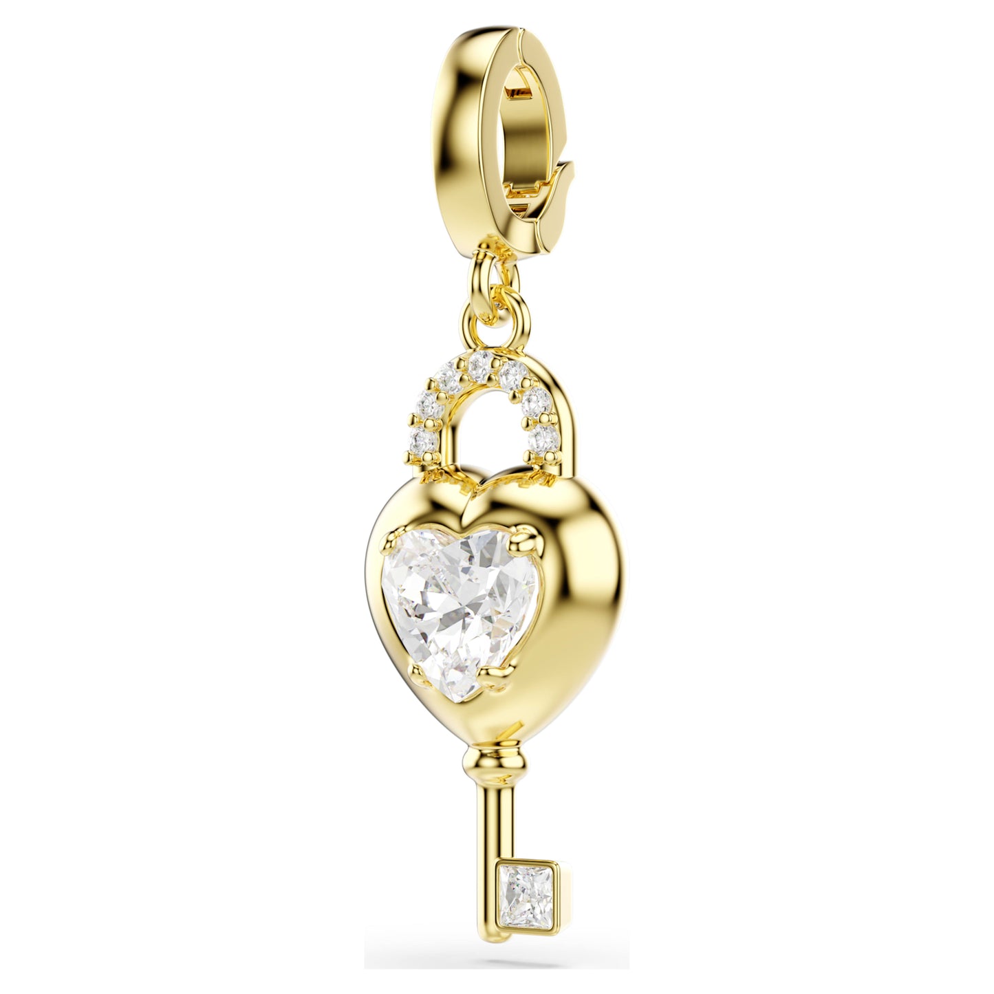 IDYLLIA CHARM HEART WITH KEY - WHITE, GOLD