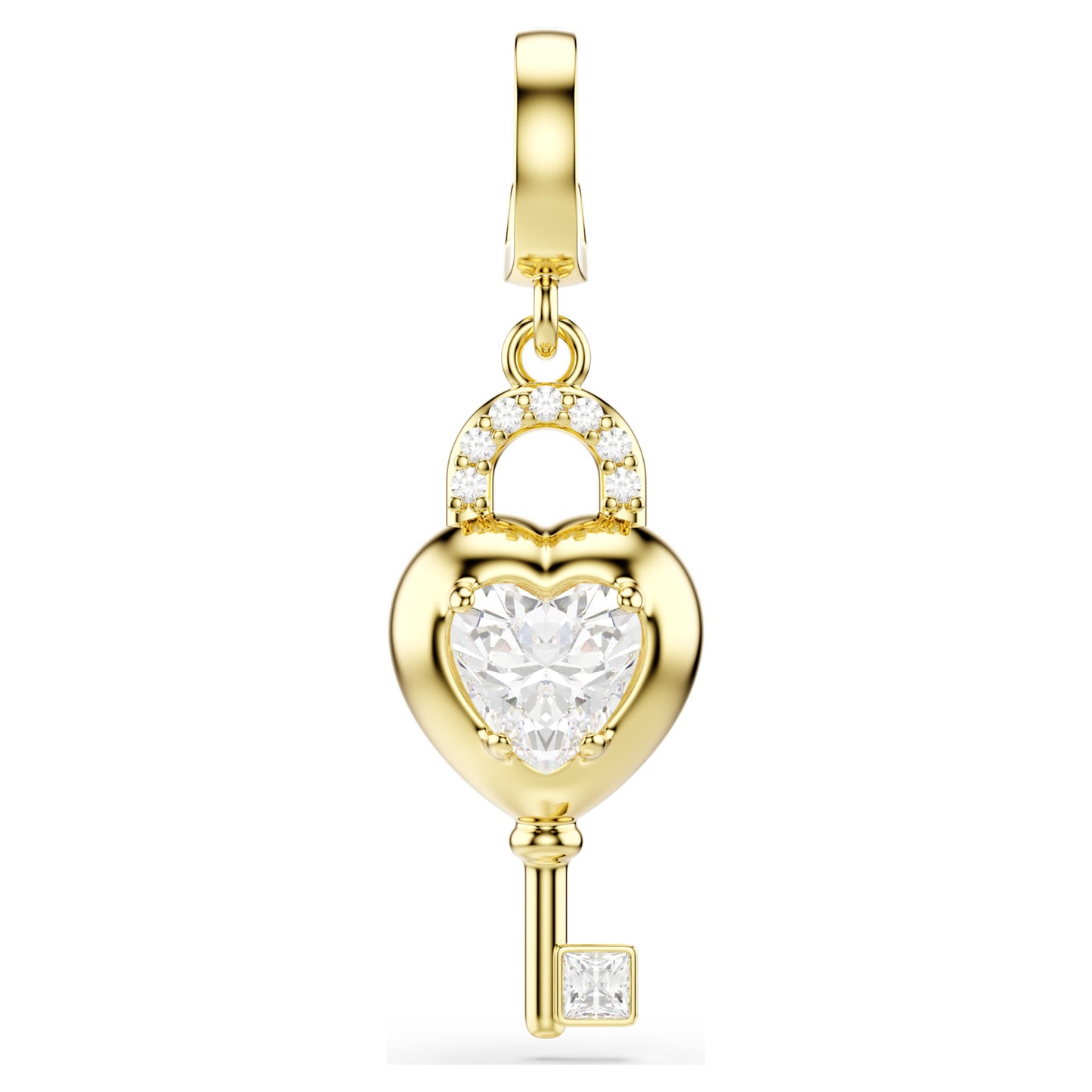 IDYLLIA CHARM HEART WITH KEY - WHITE, GOLD