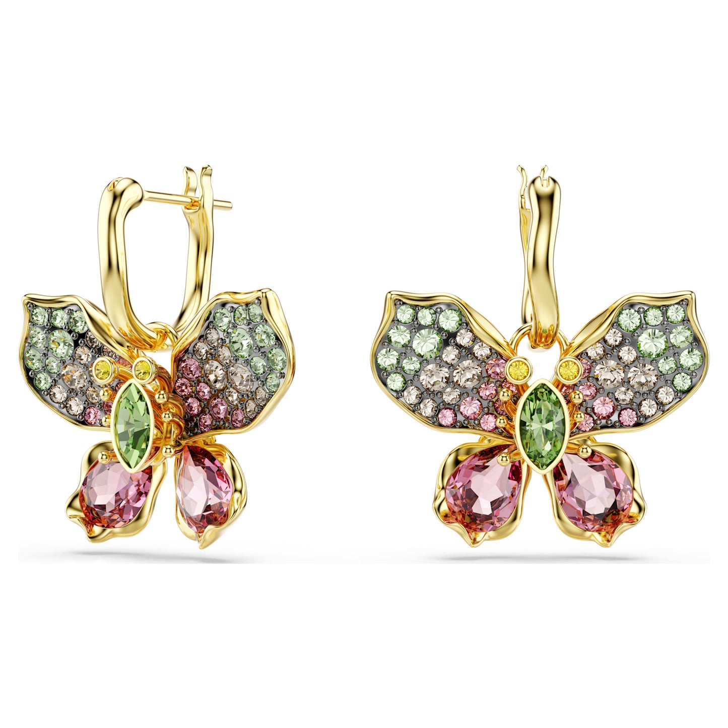 IDYLLIA DROP EARRINGS BUTTERFLY - MULTI-COLOURED, MIXED-METAL