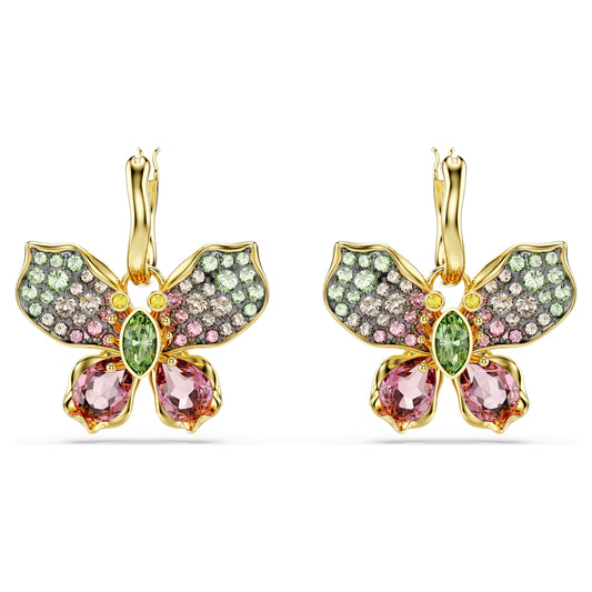 IDYLLIA DROP EARRINGS BUTTERFLY - MULTI-COLOURED, MIXED-METAL