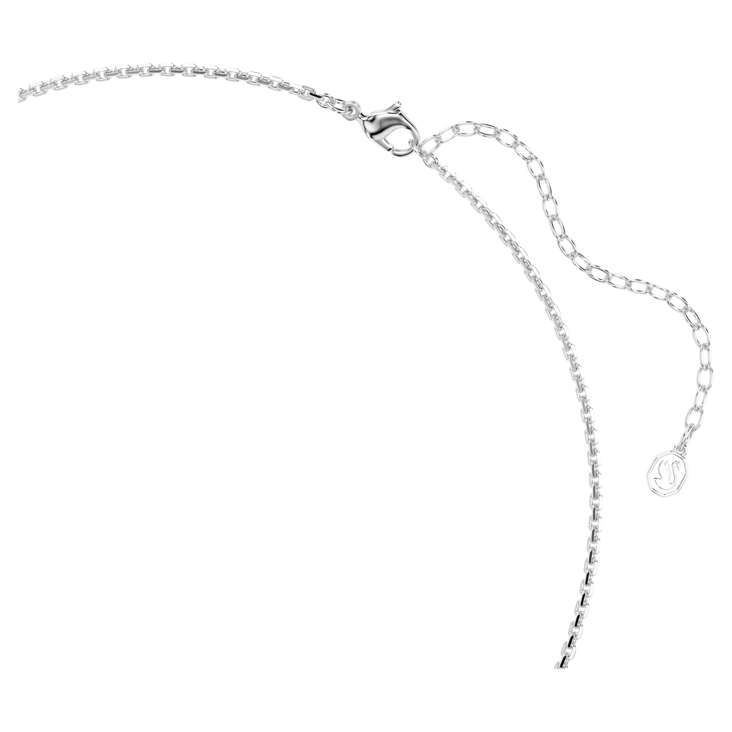 IDYLLIA NECKLACE HEART W ARROW - WHITE, RHODIUM