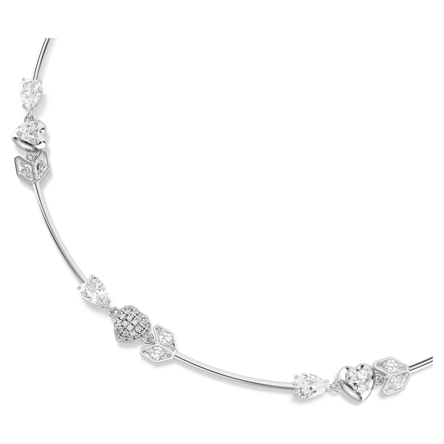 IDYLLIA NECKLACE HEART W ARROW - WHITE, RHODIUM