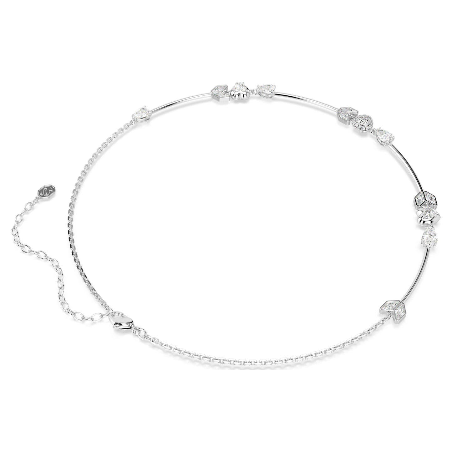 IDYLLIA NECKLACE HEART W ARROW - WHITE, RHODIUM