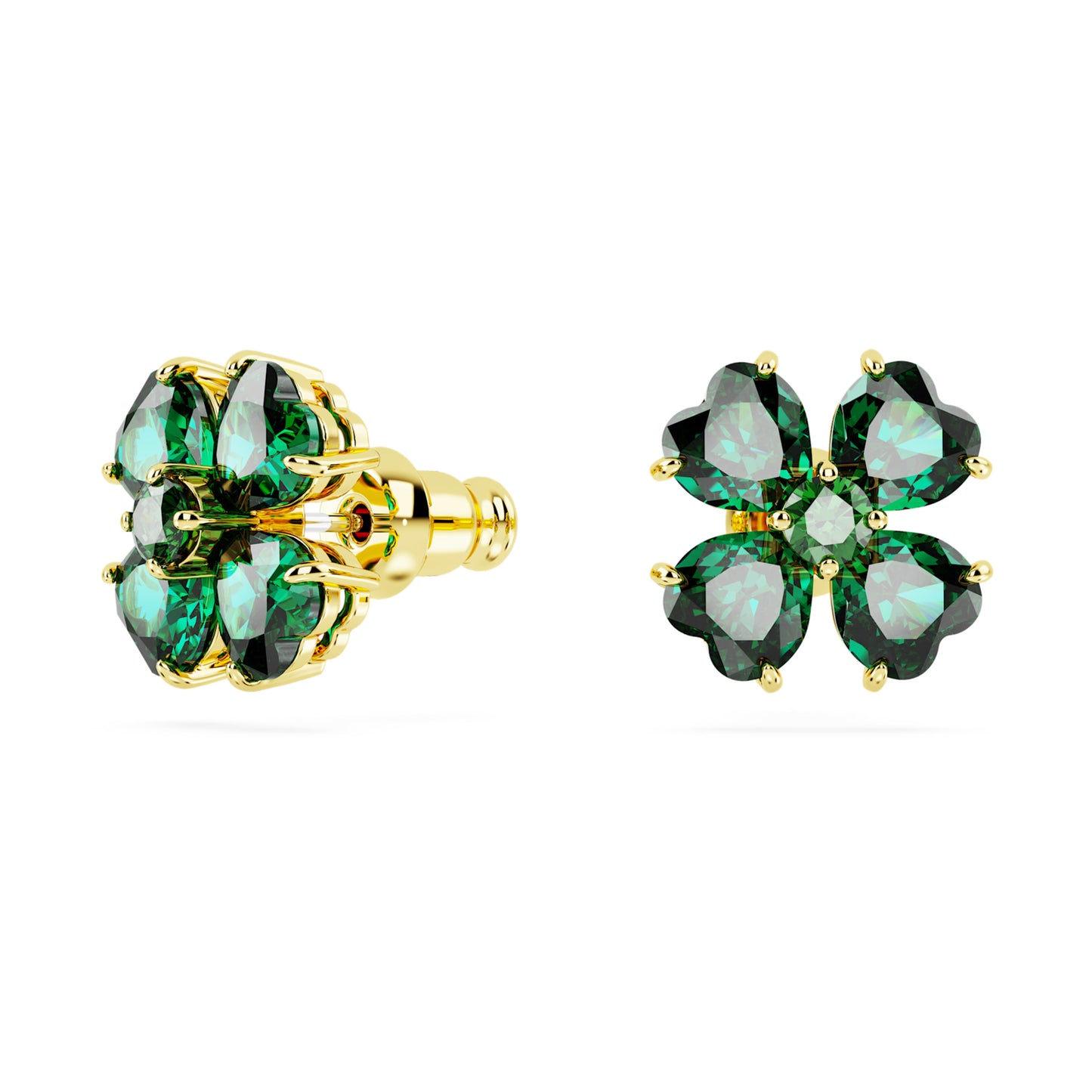 IDYLLIA STUD EARRINGS CLOVER - GREEN, GOLD
