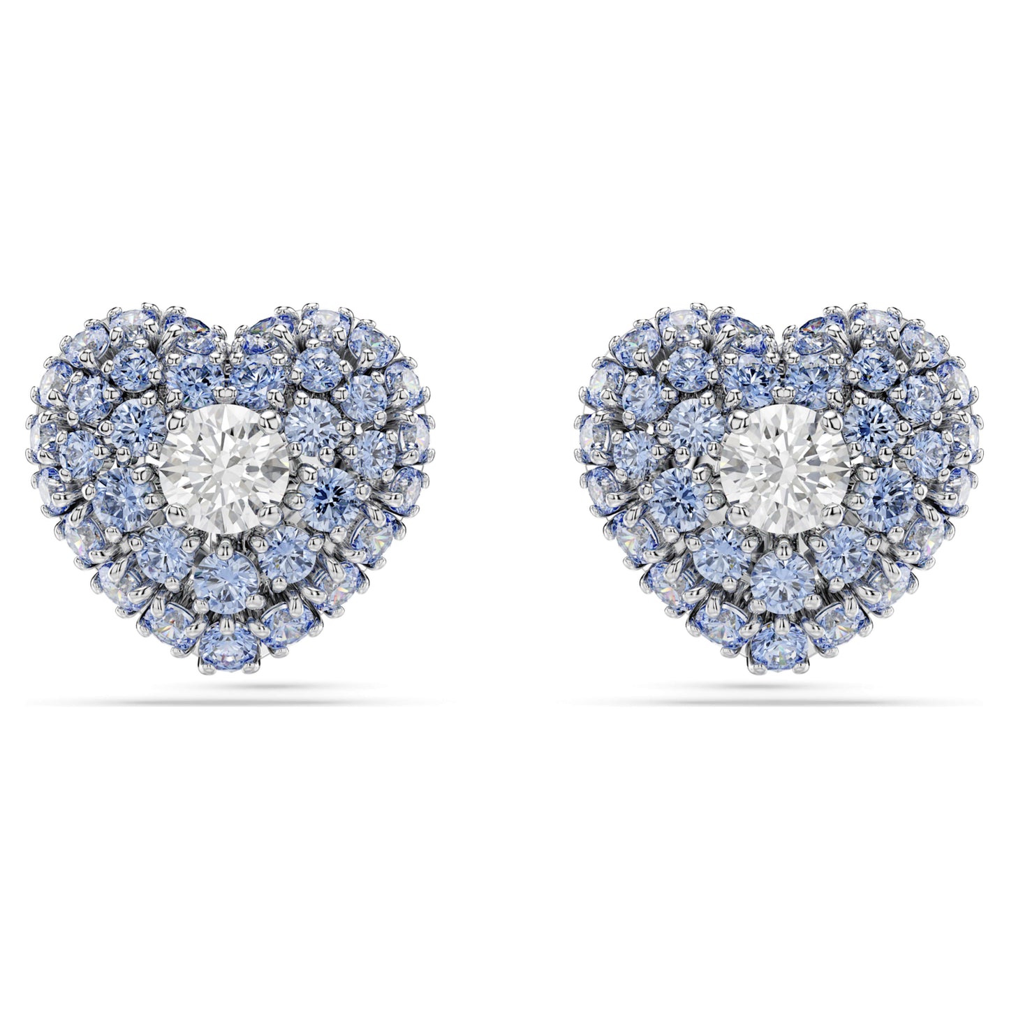 IDYLLIA STUD EARRINGS HEART - BLUE, RHODIUM