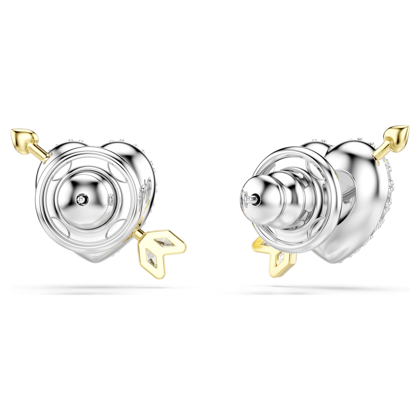 IDYLLIA STUD EARRINGS HEART W ARROW - WHITE, MIXED-METALS
