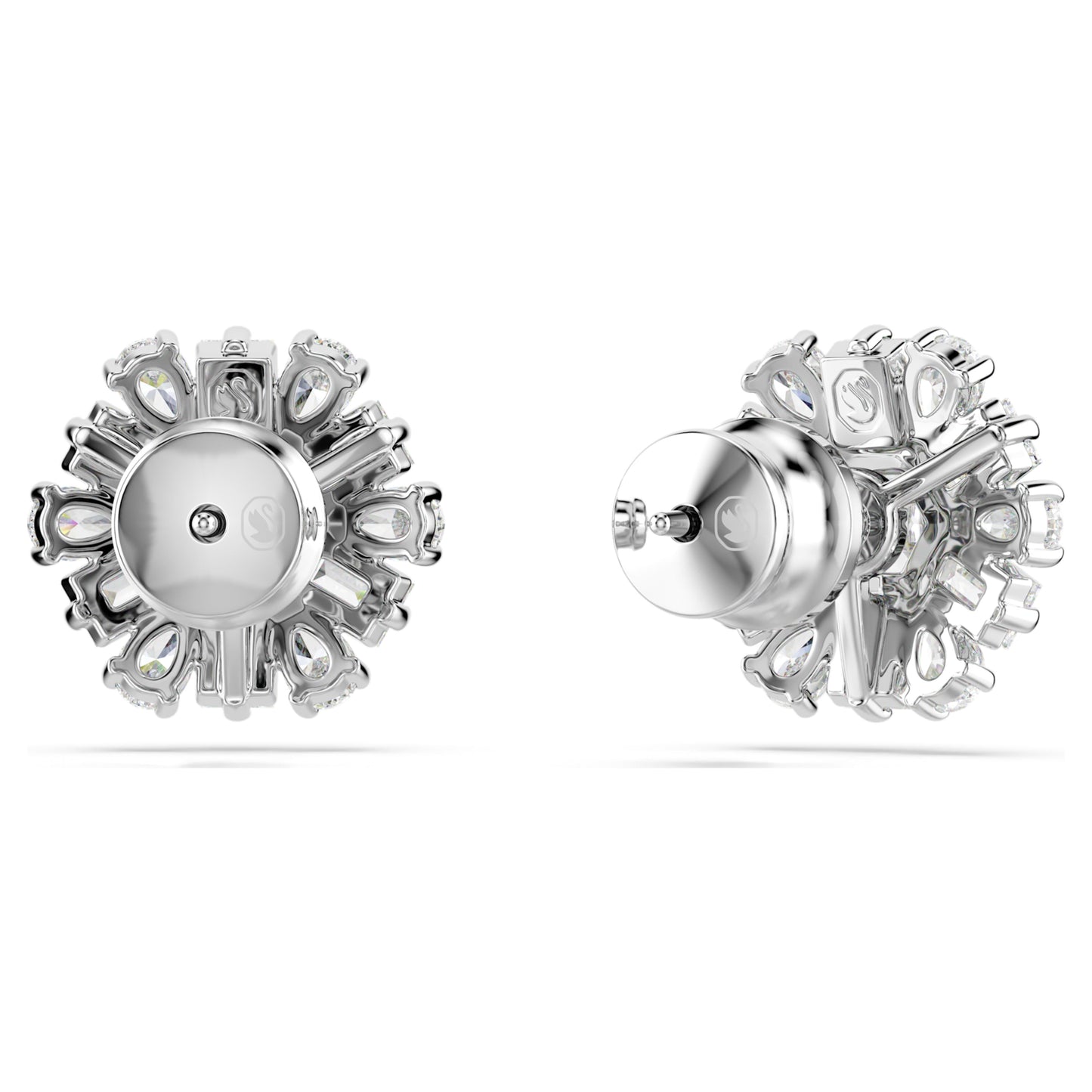 IDYLLIA STUD EARRINGS SNOWFLAKE - WHITE, RHODIUM