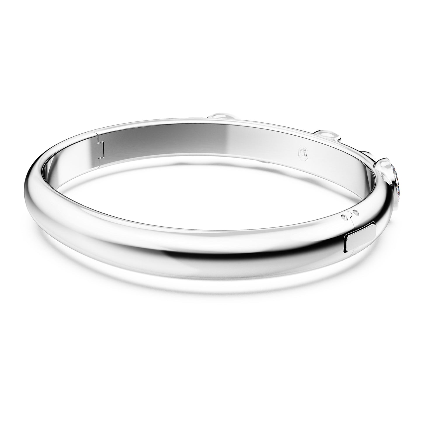 IMBER BANGLE - WHITE, RHODIUM