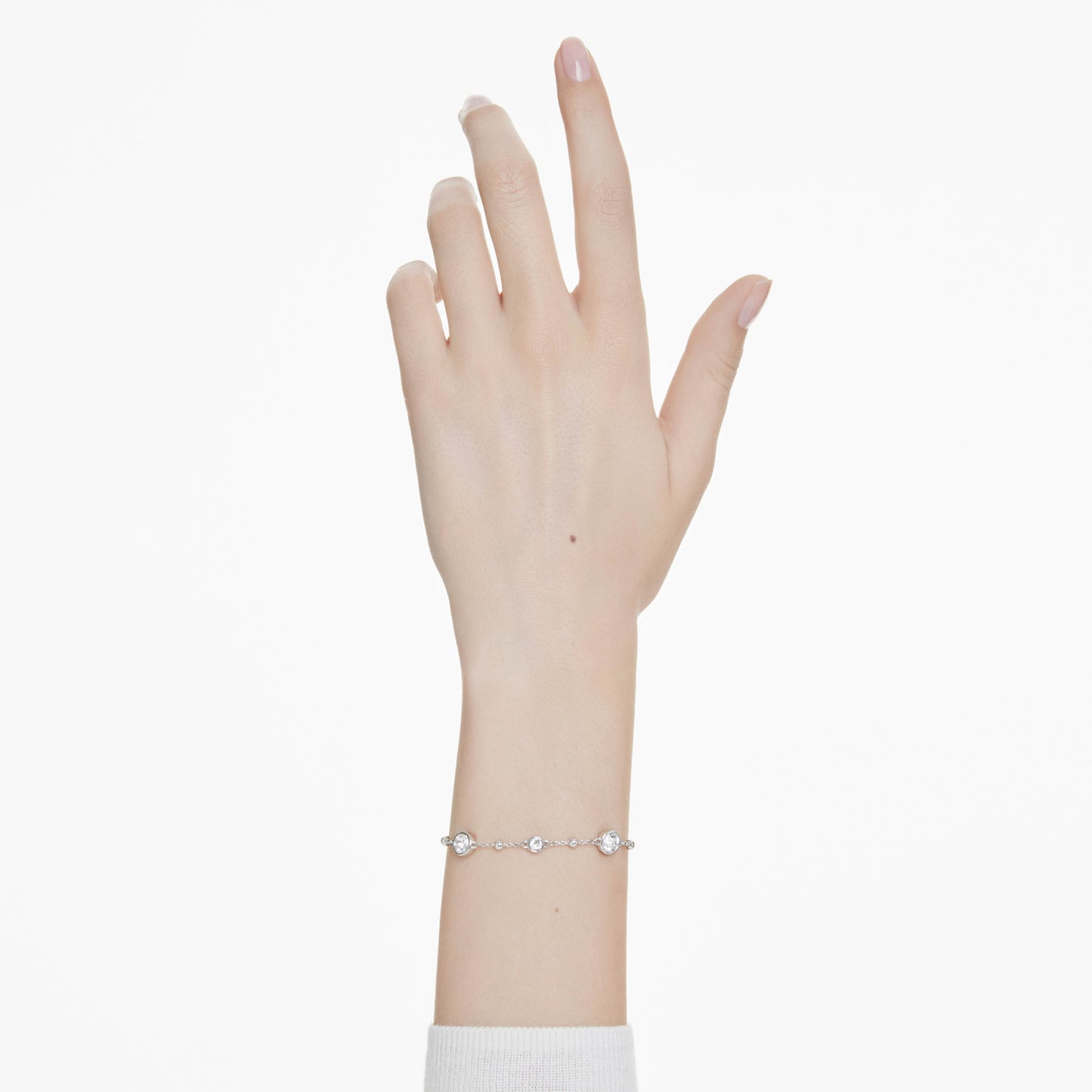 IMBER BRACELET - WHITE, RHODIUM