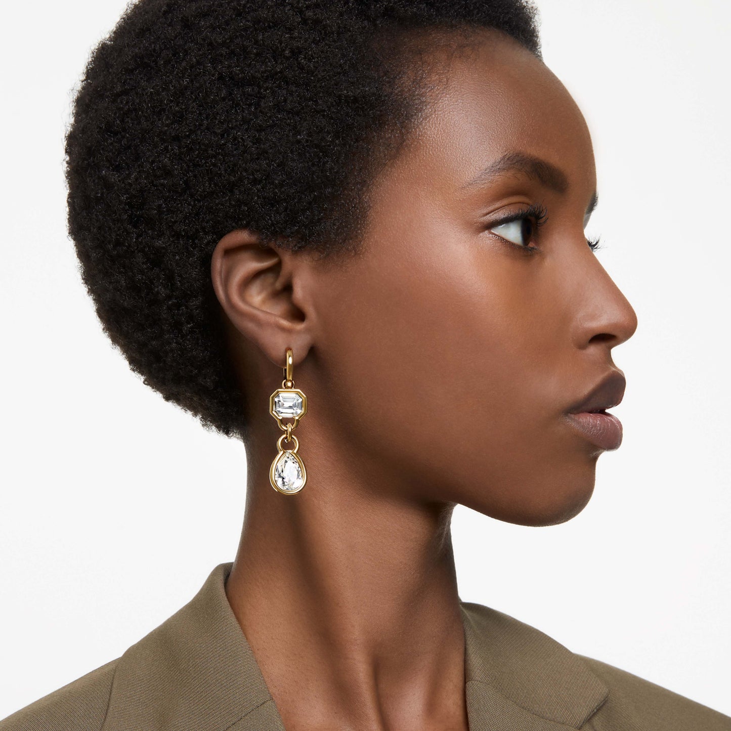 IMBER DROP EARRINGS - WHITE, GOLD