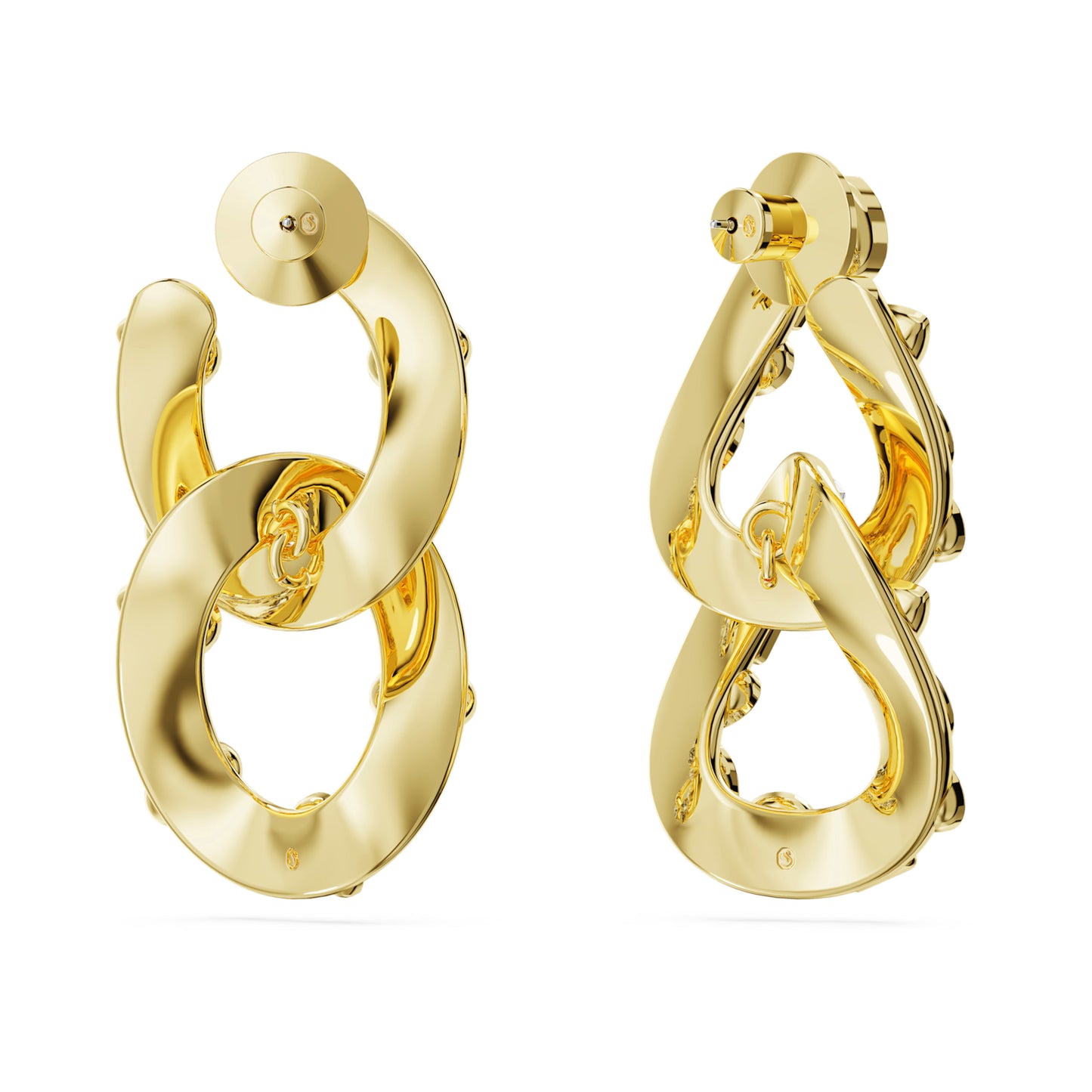 IMBER HOOP EARRINGS INTERLOCKING LOOP - WHITE, GOLD