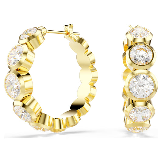 IMBER HOOP EARRINGS - WHITE, GOLD