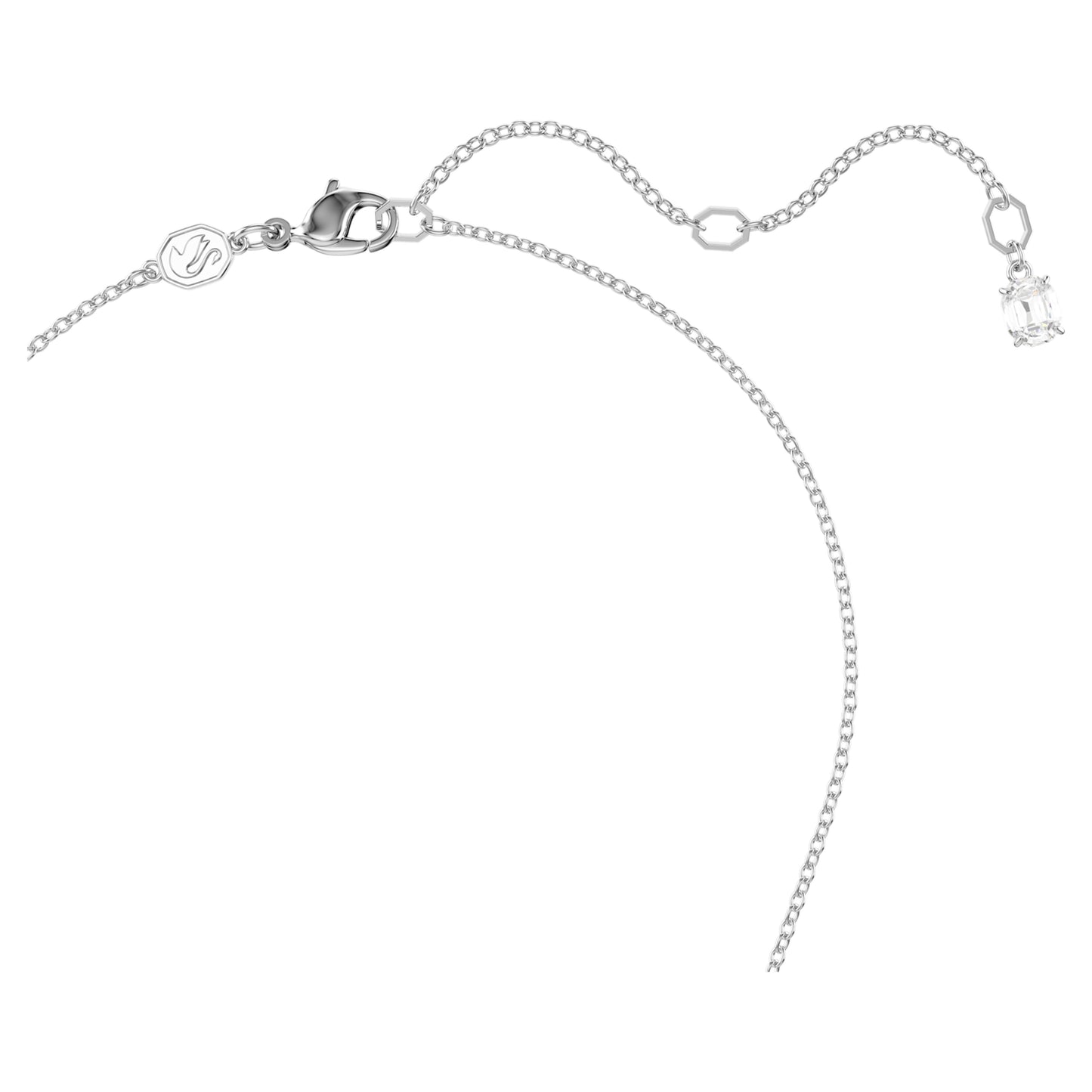 INSIGNE PENDANT CROSS - WHITE, RHODIUM