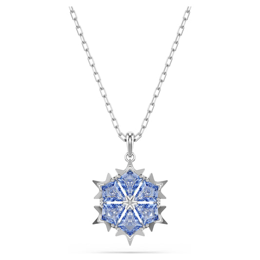 MAGIC PENDANT SNOWFLAKE - BLUE, RHODIUM