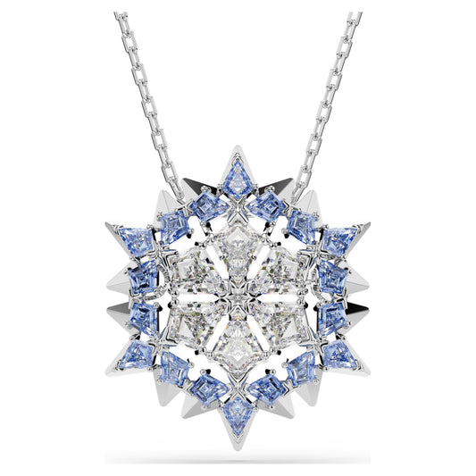 MAGIC PENDANT AND BROOCH SNOWFLAKE - BLUE, RHODIUM