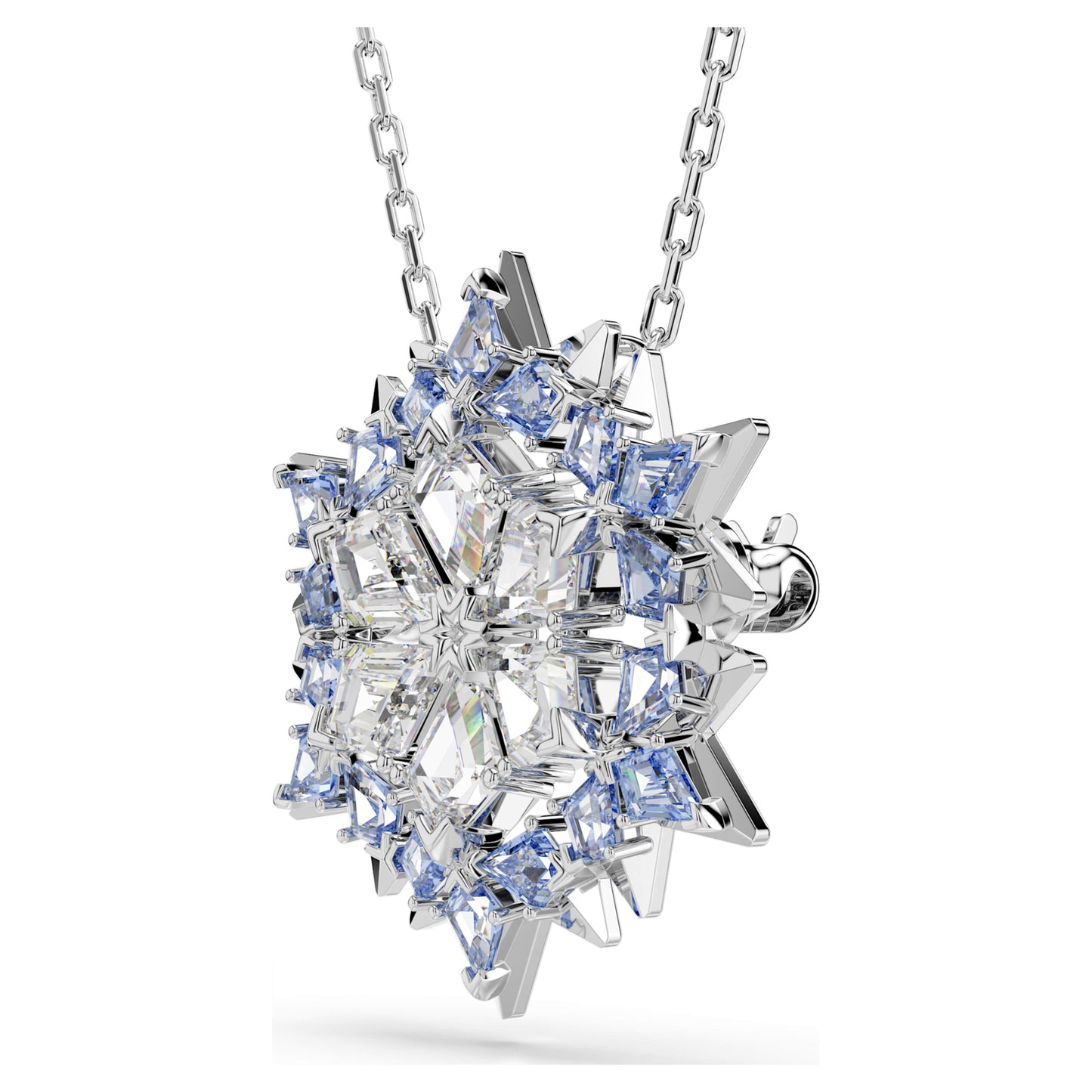 MAGIC PENDANT AND BROOCH SNOWFLAKE - BLUE, RHODIUM