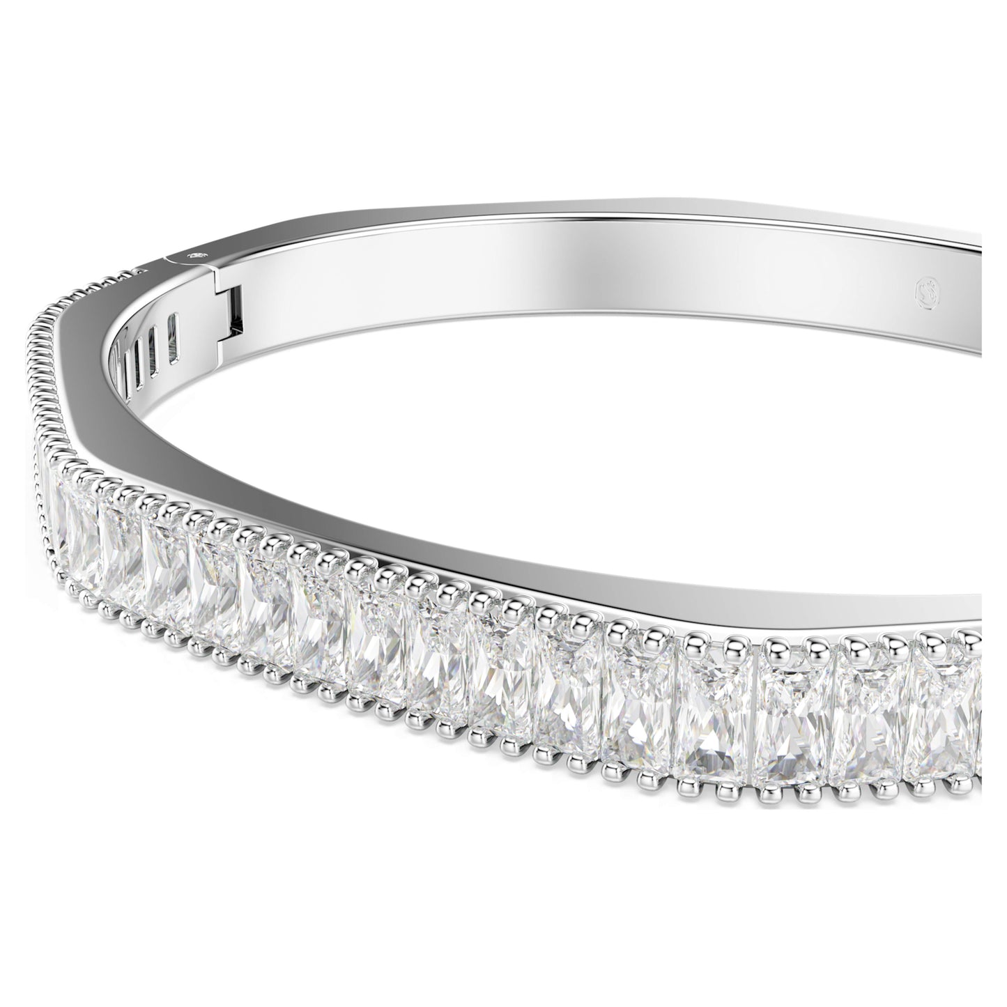 MATRIX BANGLE - WHITE, RHODIUM