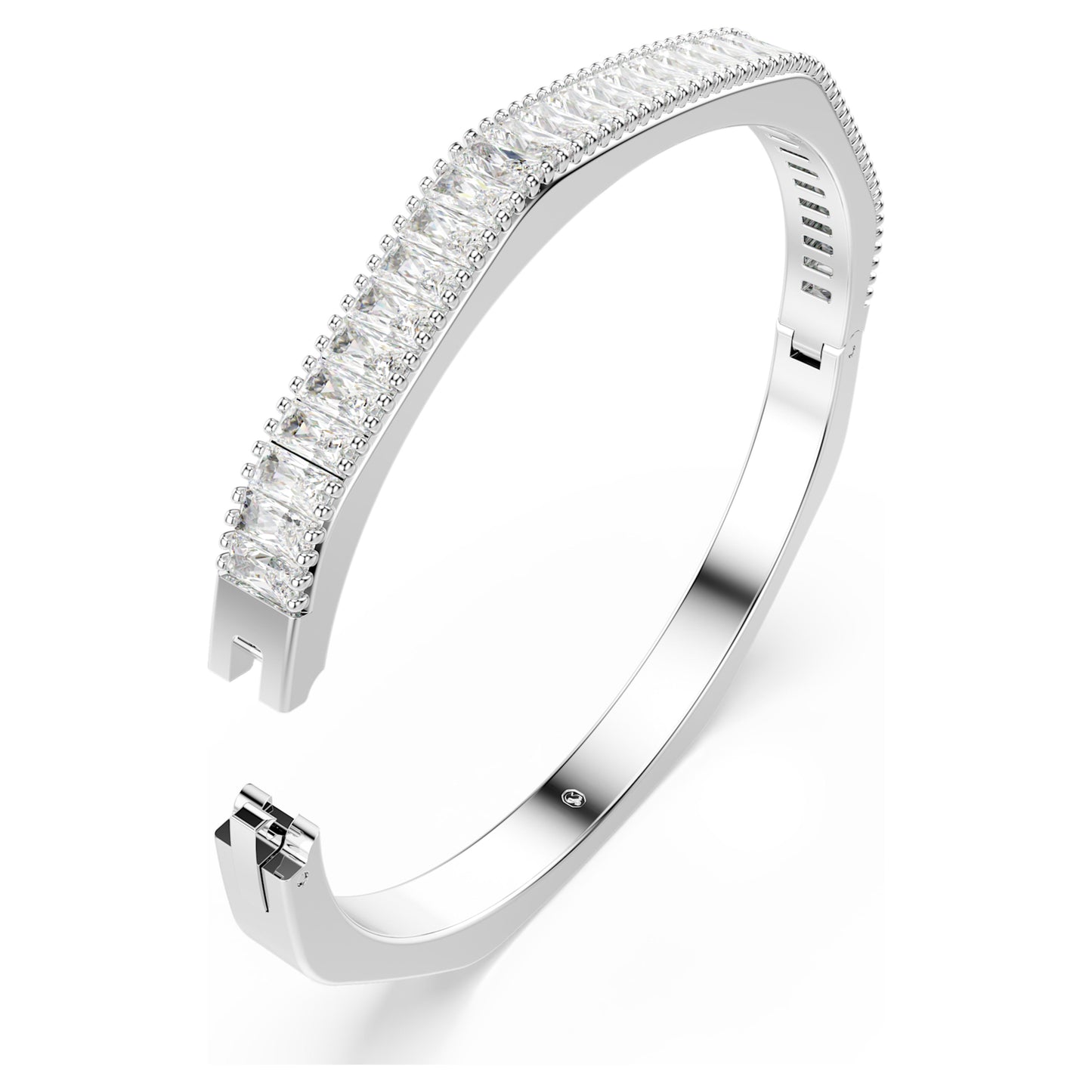 MATRIX BANGLE - WHITE, RHODIUM