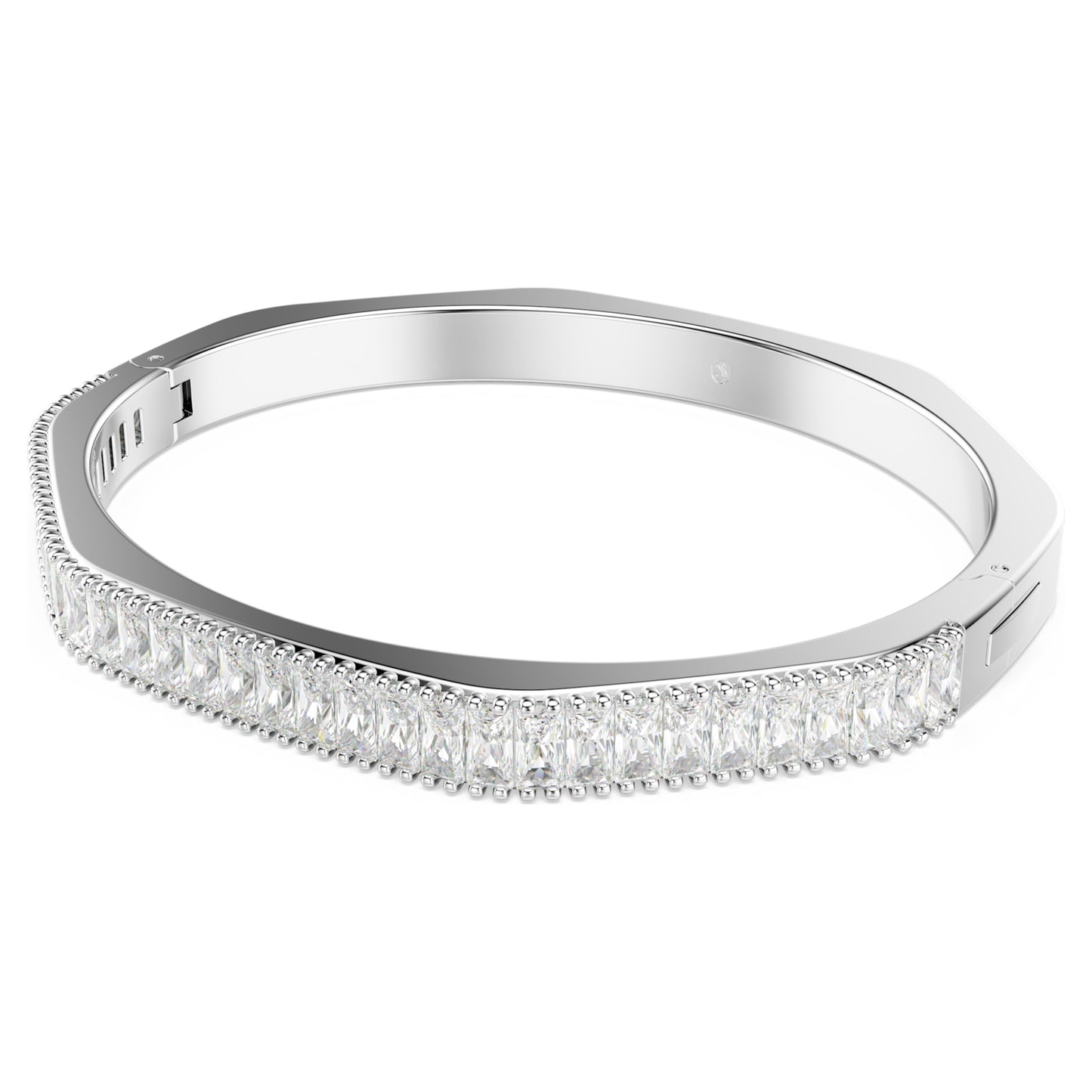 MATRIX BANGLE - WHITE, RHODIUM