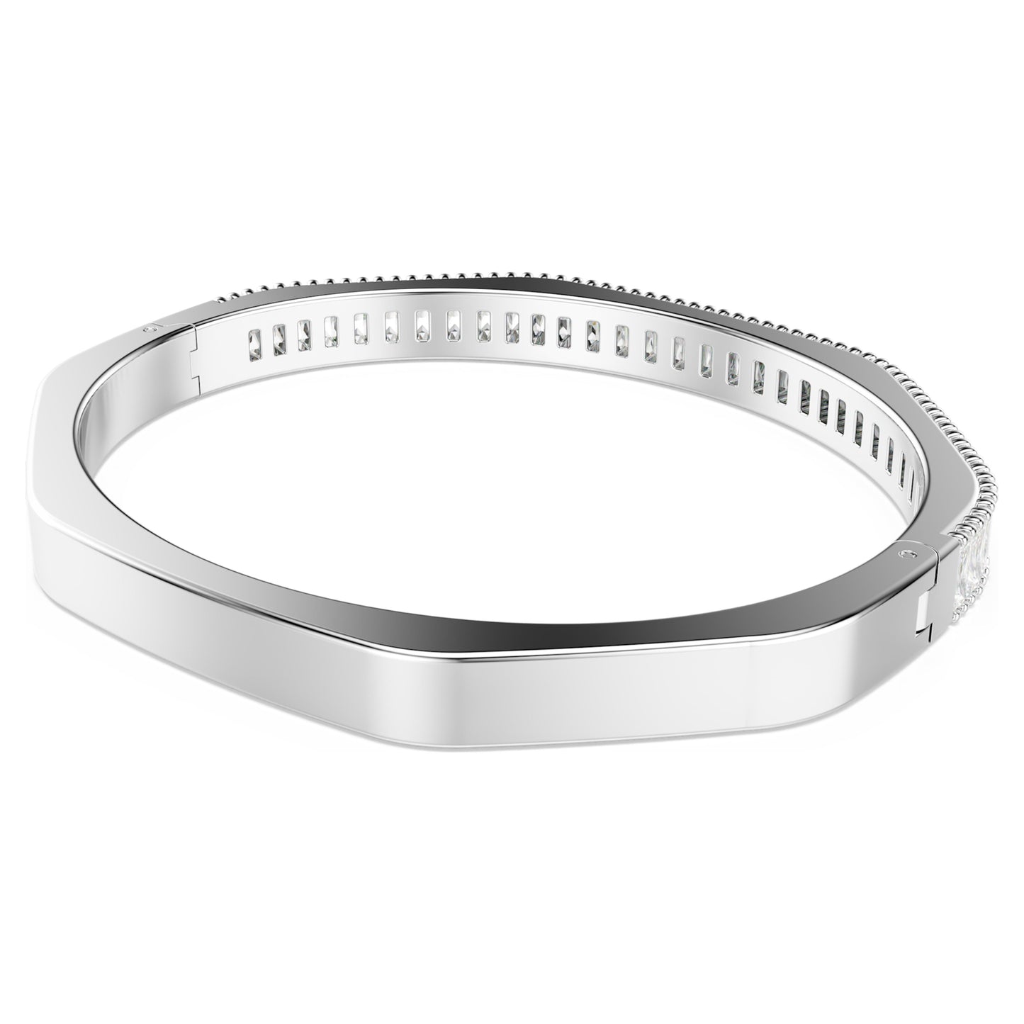 MATRIX BANGLE - WHITE, RHODIUM