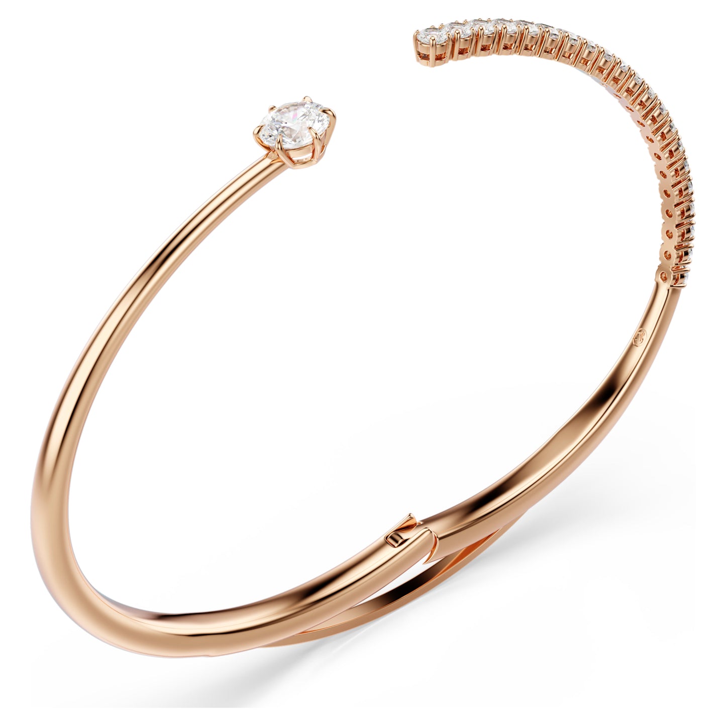 MATRIX BANGLE - WHITE, 18K ROSE GOLD