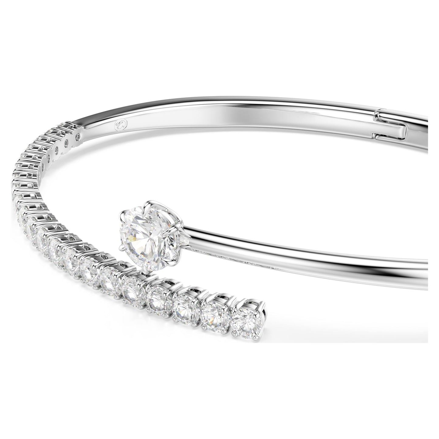 MATRIX BANGLE - WHITE, RHODIUM