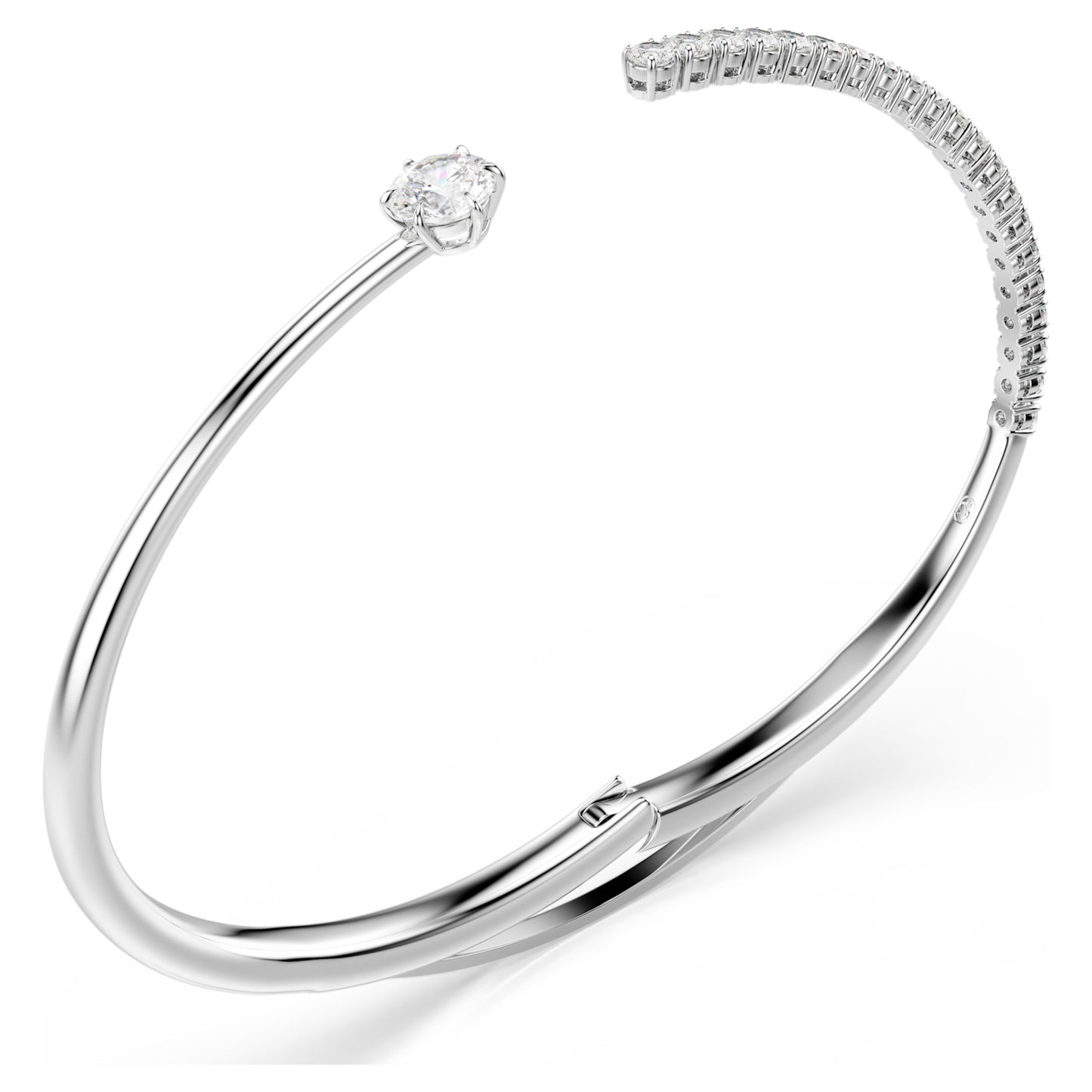 MATRIX BANGLE - WHITE, RHODIUM