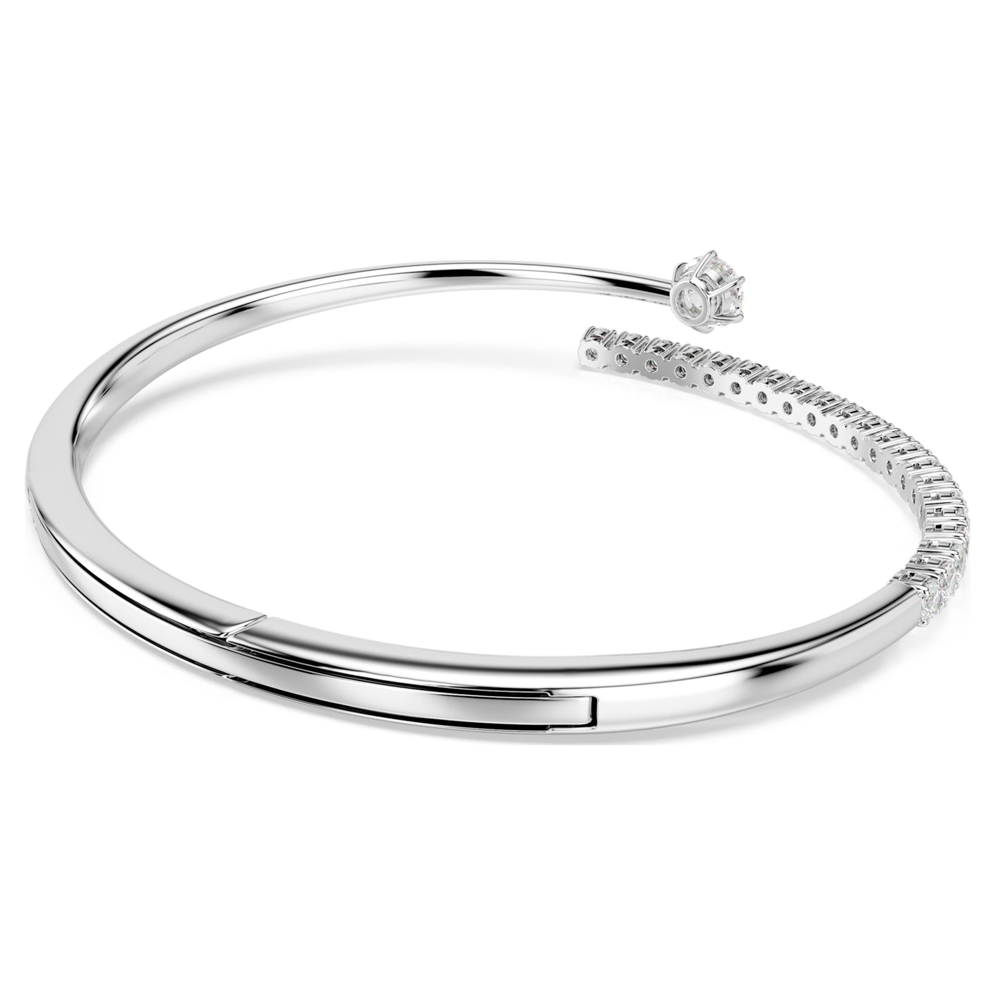 MATRIX BANGLE - WHITE, RHODIUM