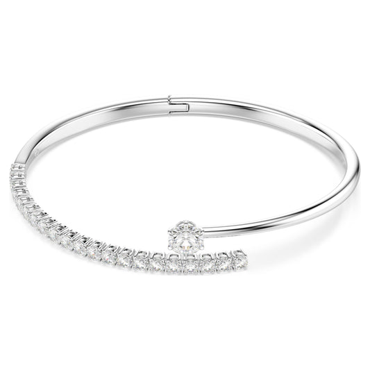 MATRIX BANGLE - WHITE, RHODIUM