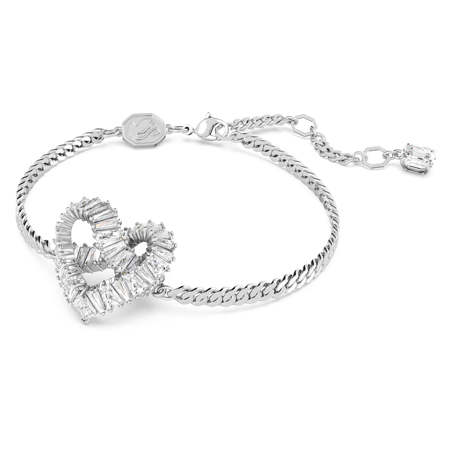 MATRIX BRACELET HEART - WHITE, RHODIUM