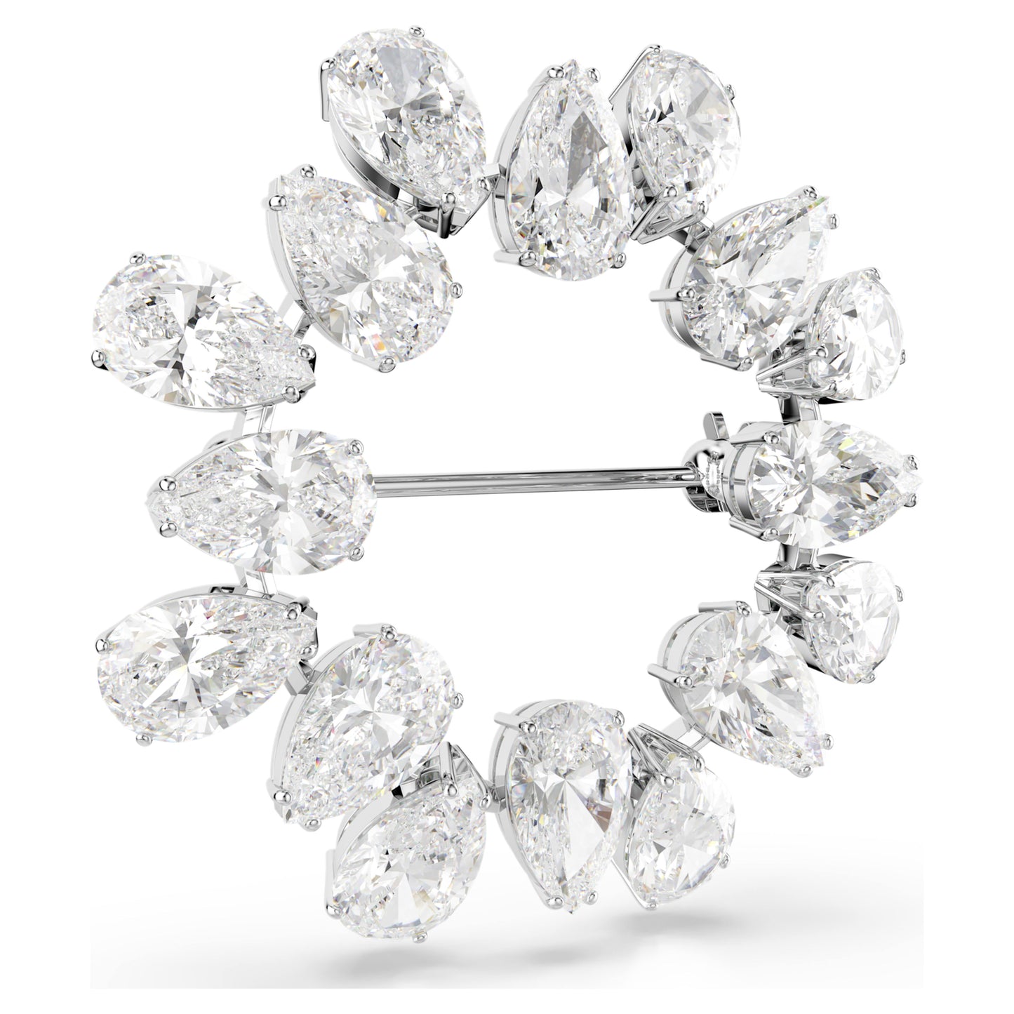 MATRIX BROOCH - WHITE, RHODIUM