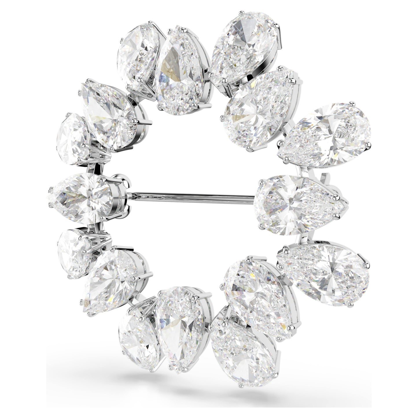 MATRIX BROOCH - WHITE, RHODIUM