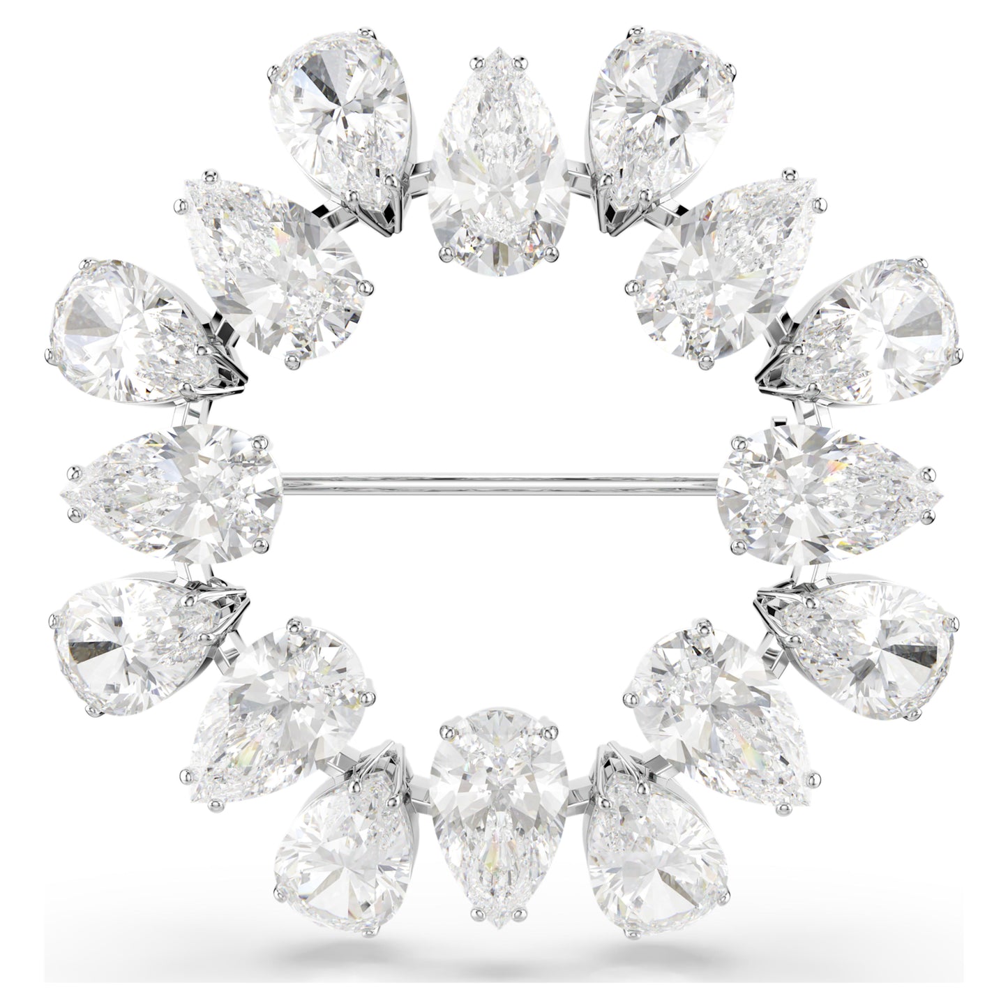 MATRIX BROOCH - WHITE, RHODIUM