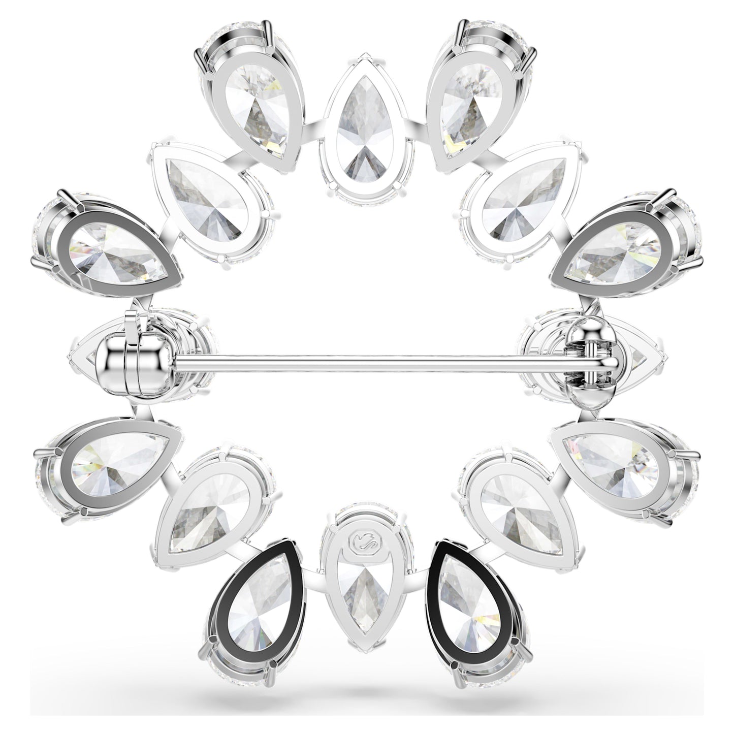 MATRIX BROOCH - WHITE, RHODIUM