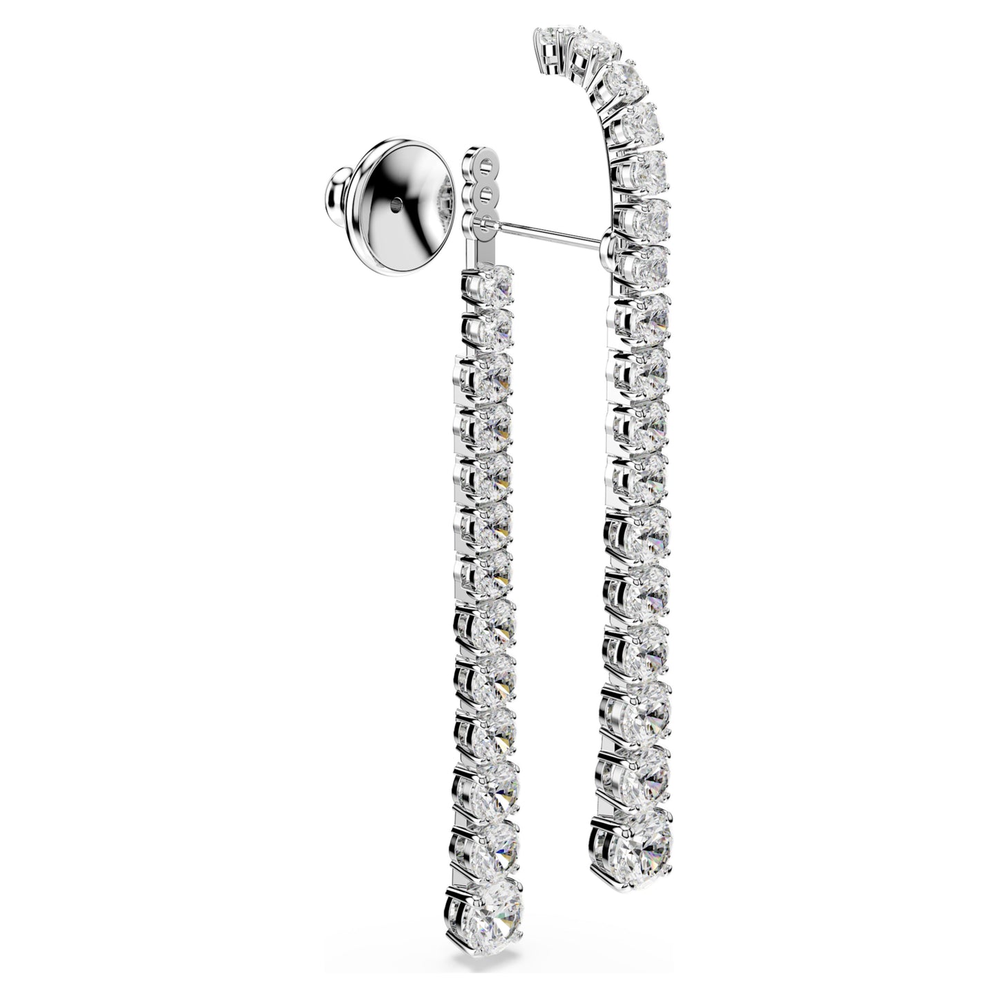 MATRIX DROP EARRINGS - WHITE, RHODIUM