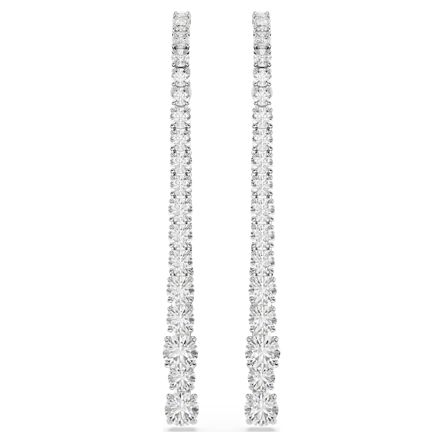 MATRIX DROP EARRINGS - WHITE, RHODIUM