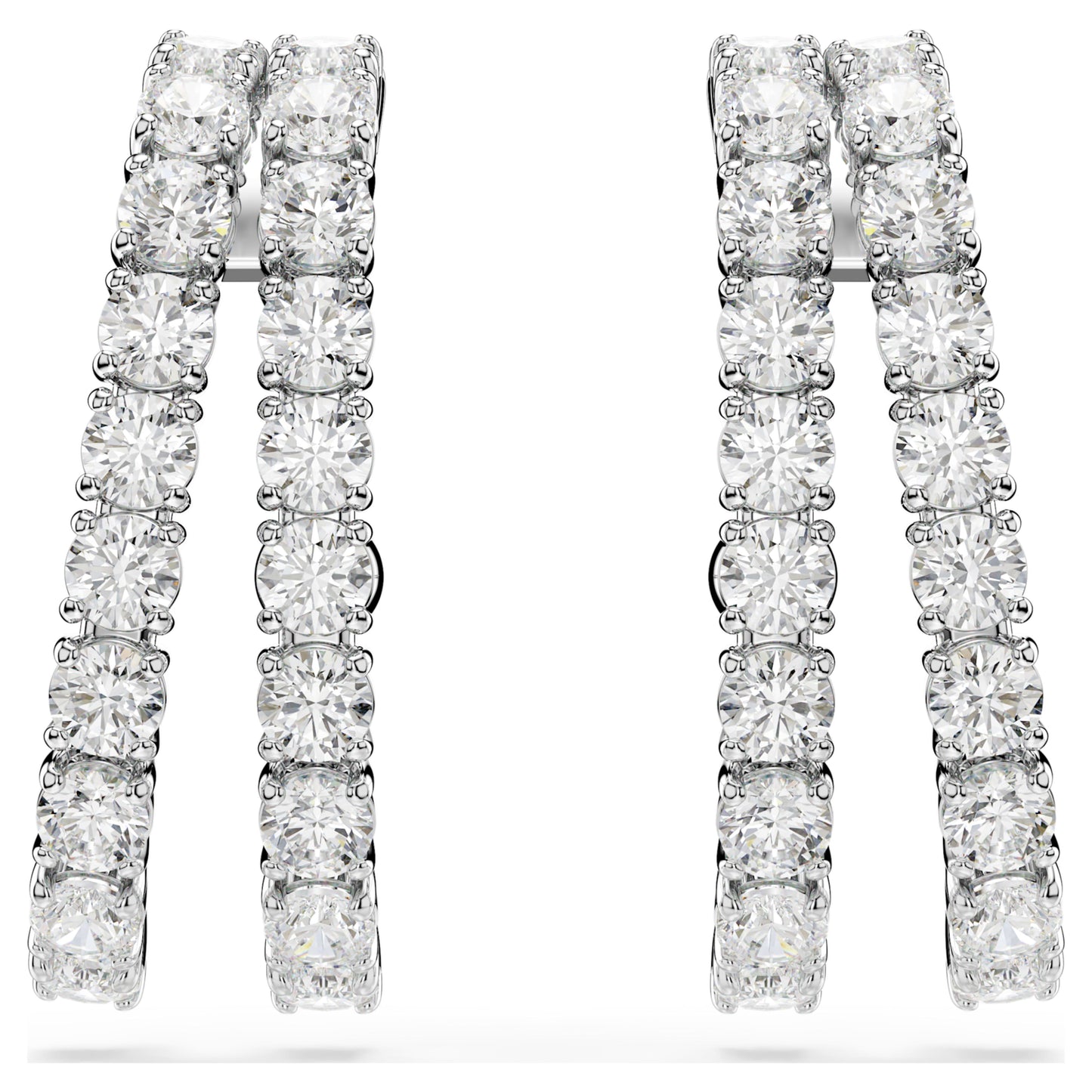 MATRIX EAR CUFFS - WHITE, RHODIUM