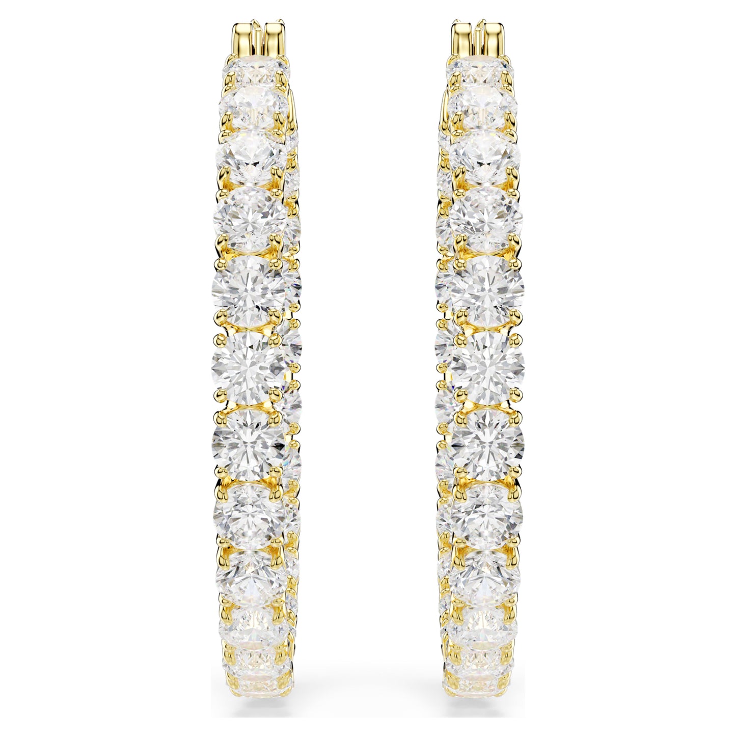 MATRIX HOOP EARRINGS - WHITE, GOLD