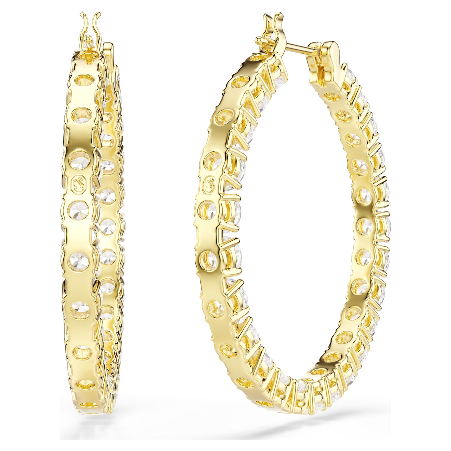 MATRIX HOOP EARRINGS - WHITE, GOLD