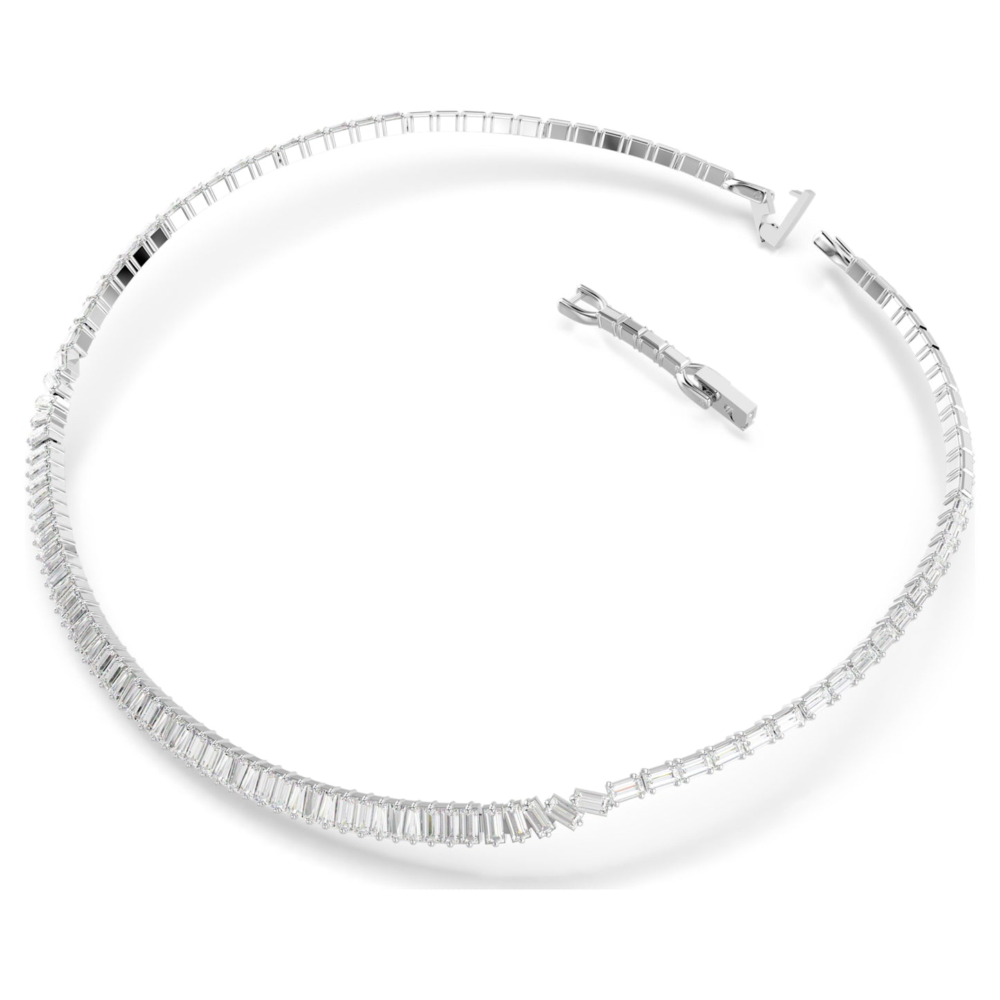 MATRIX NECKLACE - WHITE, RHODIUM