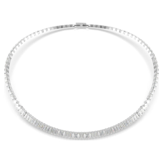 MATRIX NECKLACE - WHITE, RHODIUM