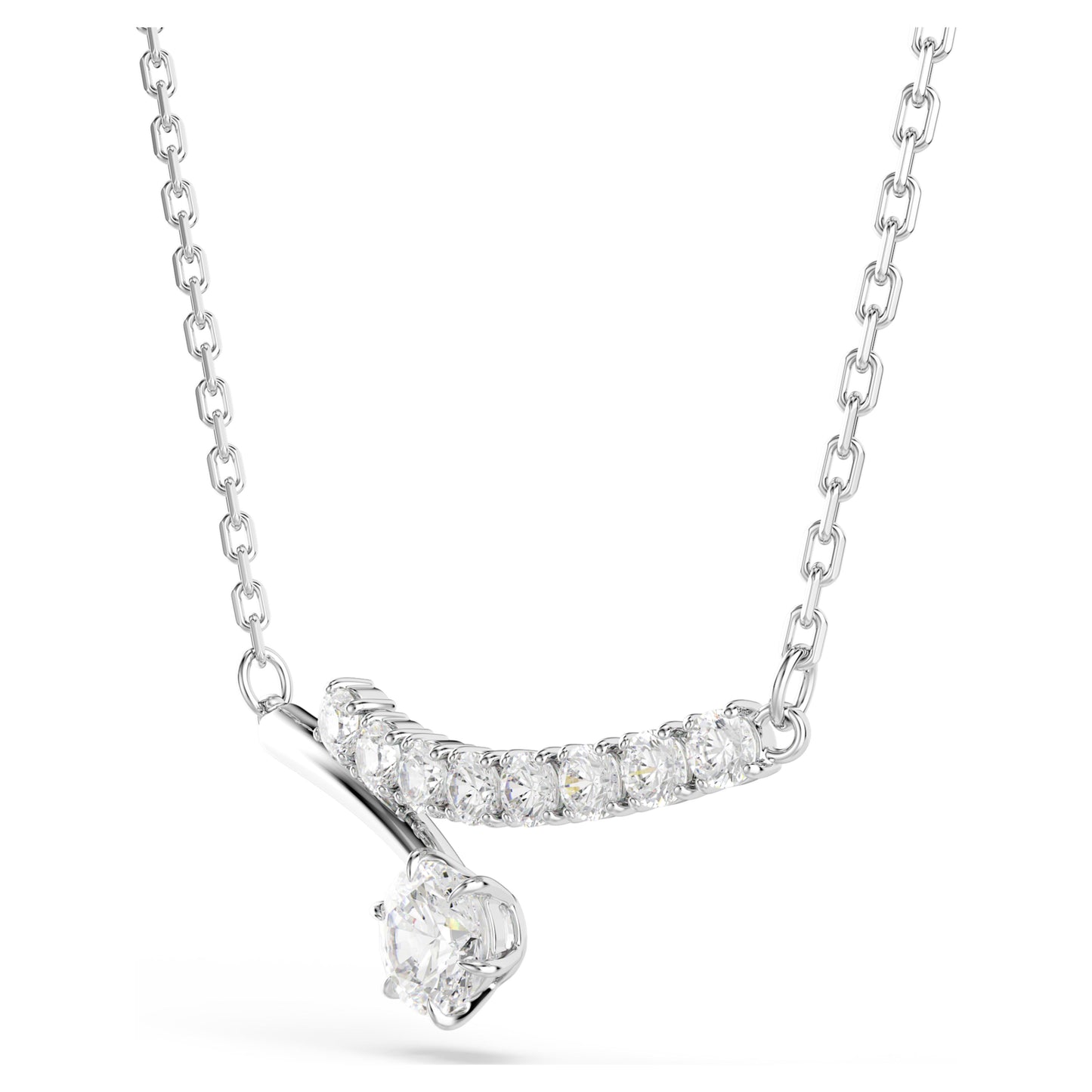 MATRIX NECKLACE - WHITE, RHODIUM