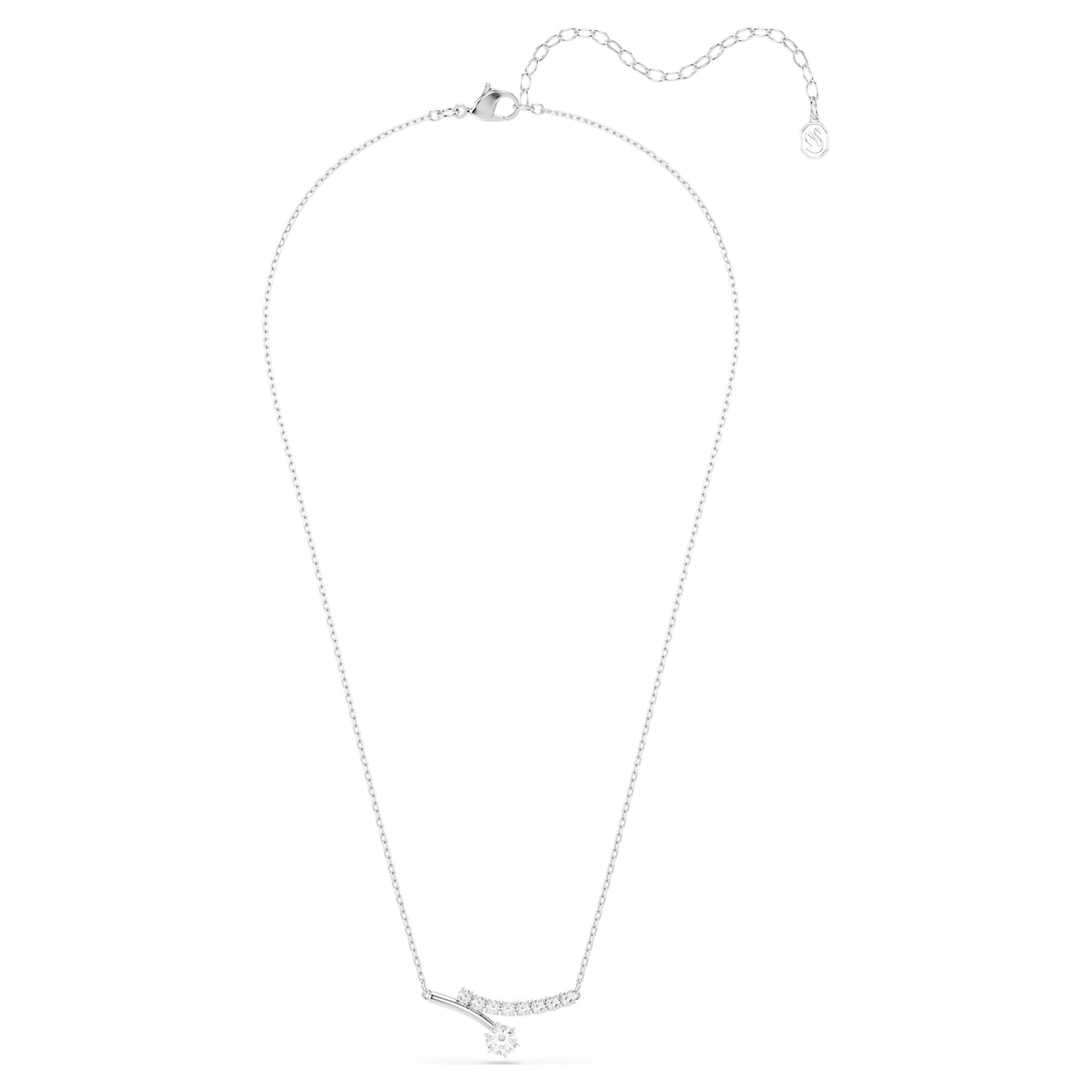 MATRIX NECKLACE - WHITE, RHODIUM