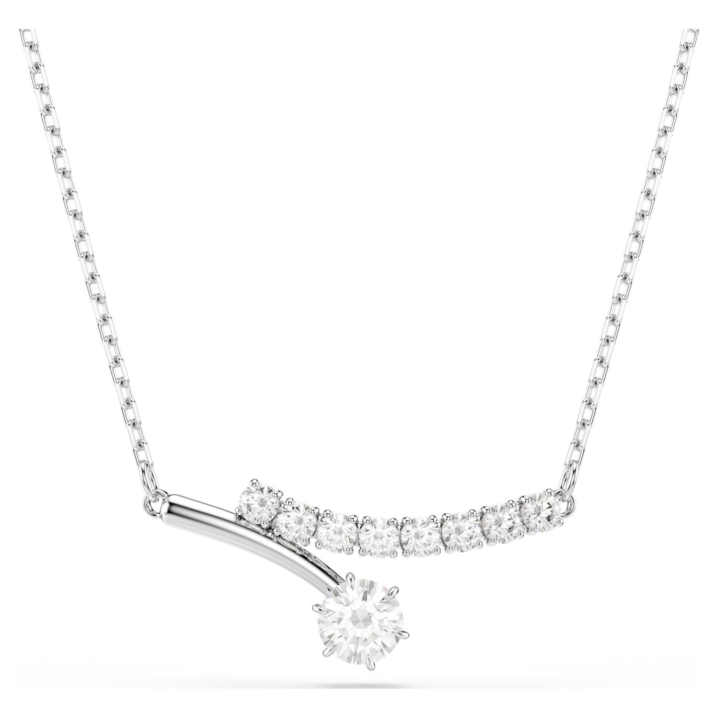 MATRIX NECKLACE - WHITE, RHODIUM