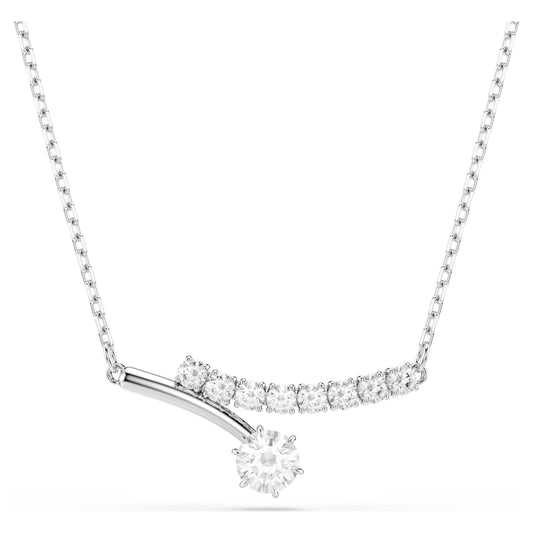 MATRIX NECKLACE - WHITE, RHODIUM