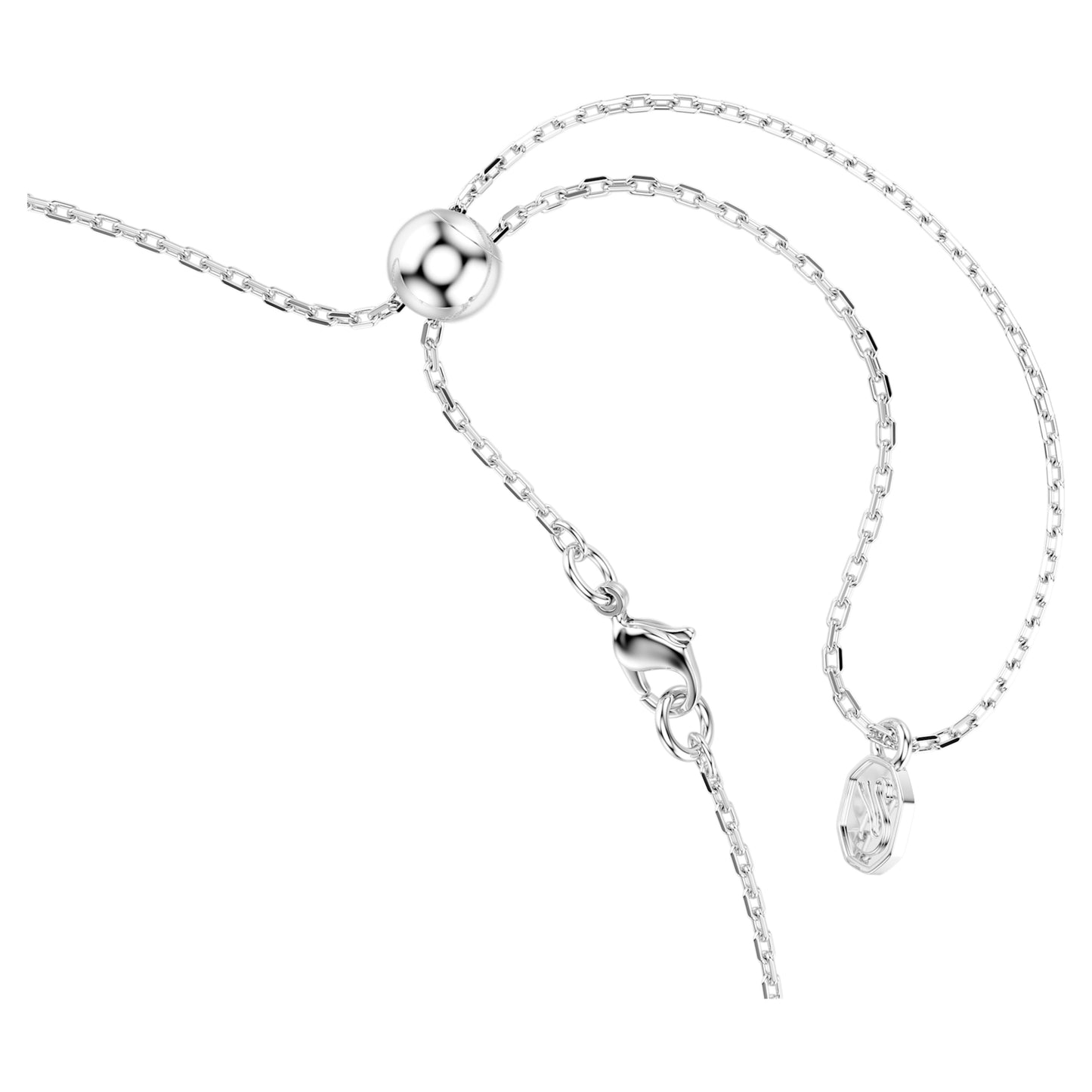 MATRIX NECKLACE - WHITE, RHODIUM