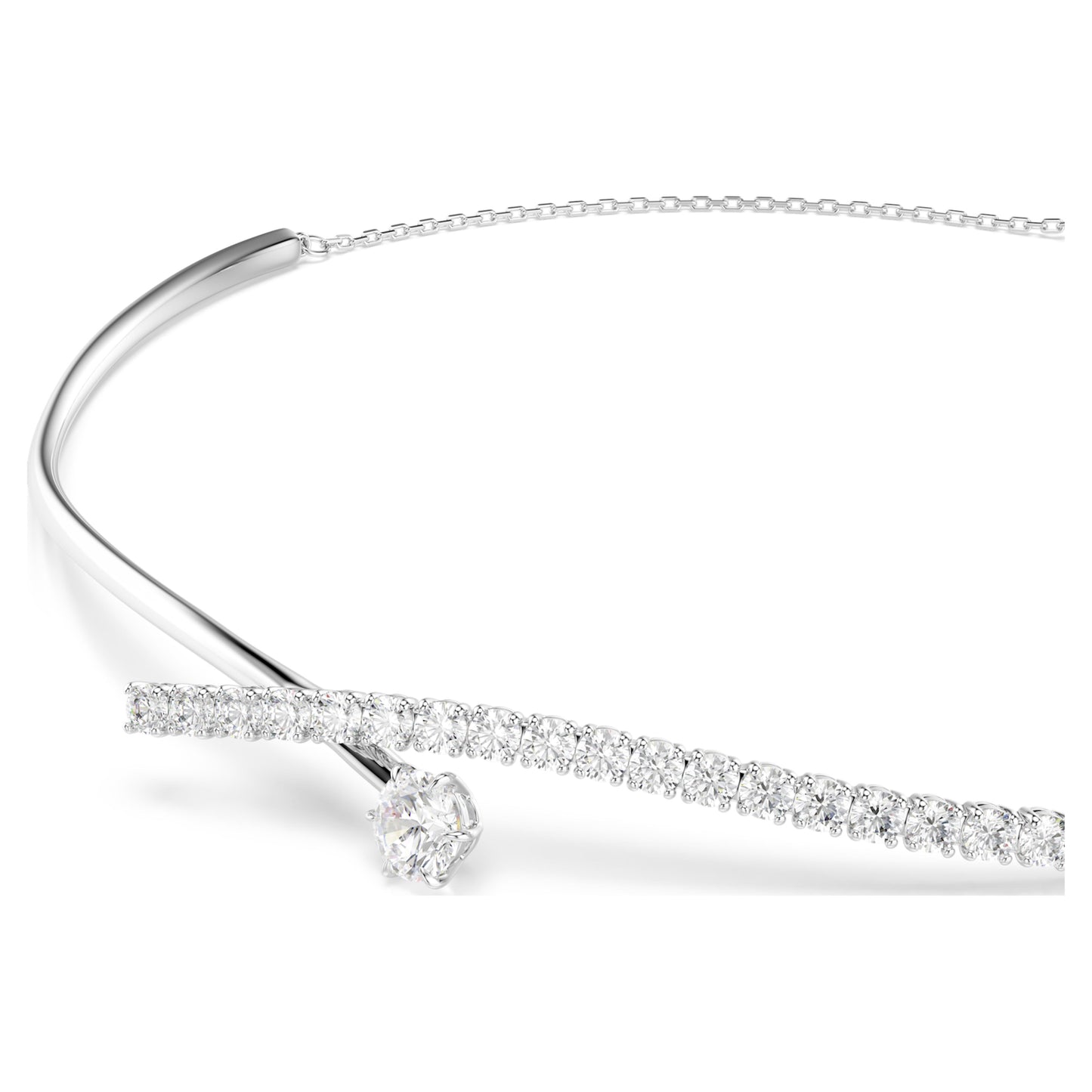 MATRIX NECKLACE - WHITE, RHODIUM